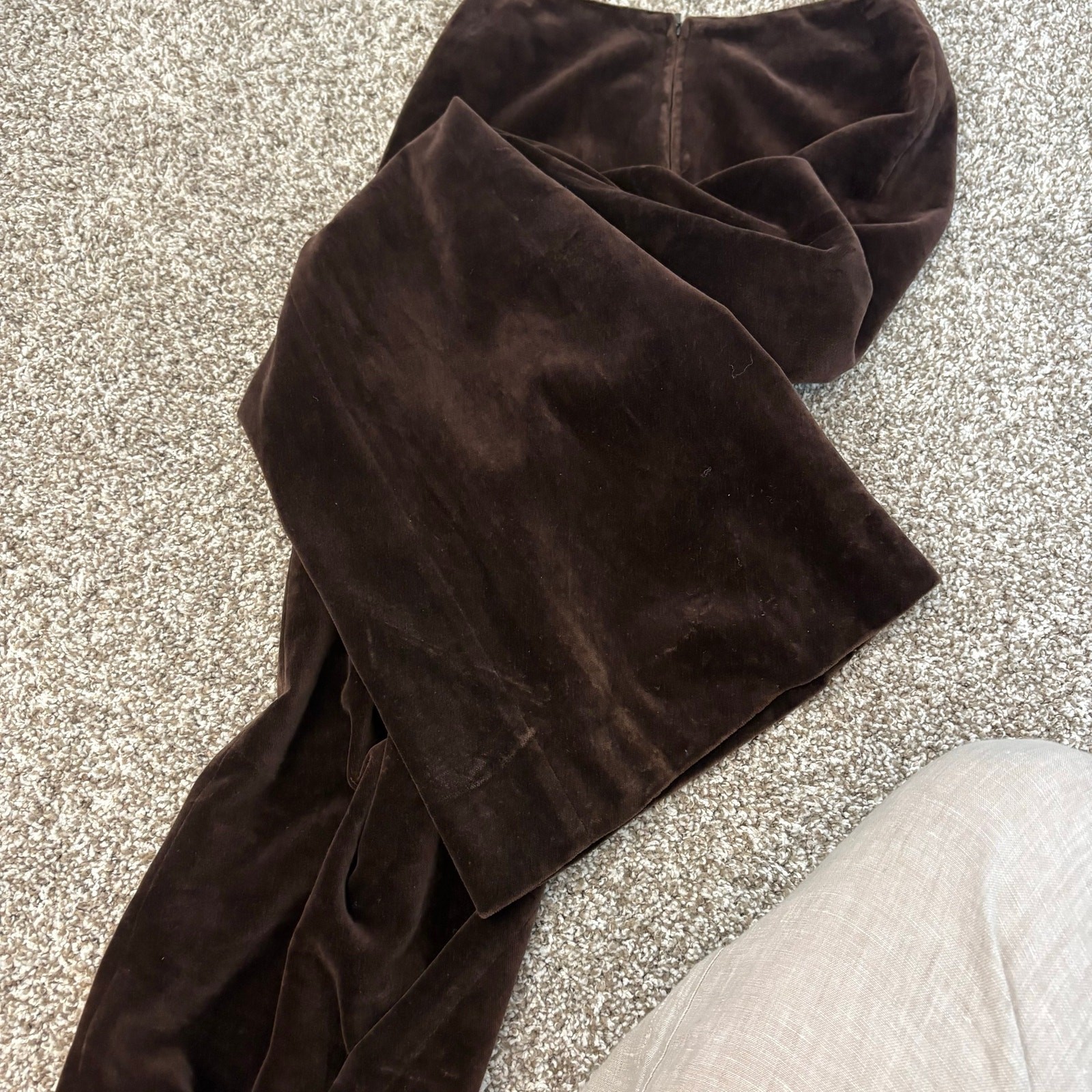 Vintage 70s Rosner Cotton Velvet Wide Leg Slacks West German High Rise Brown 8