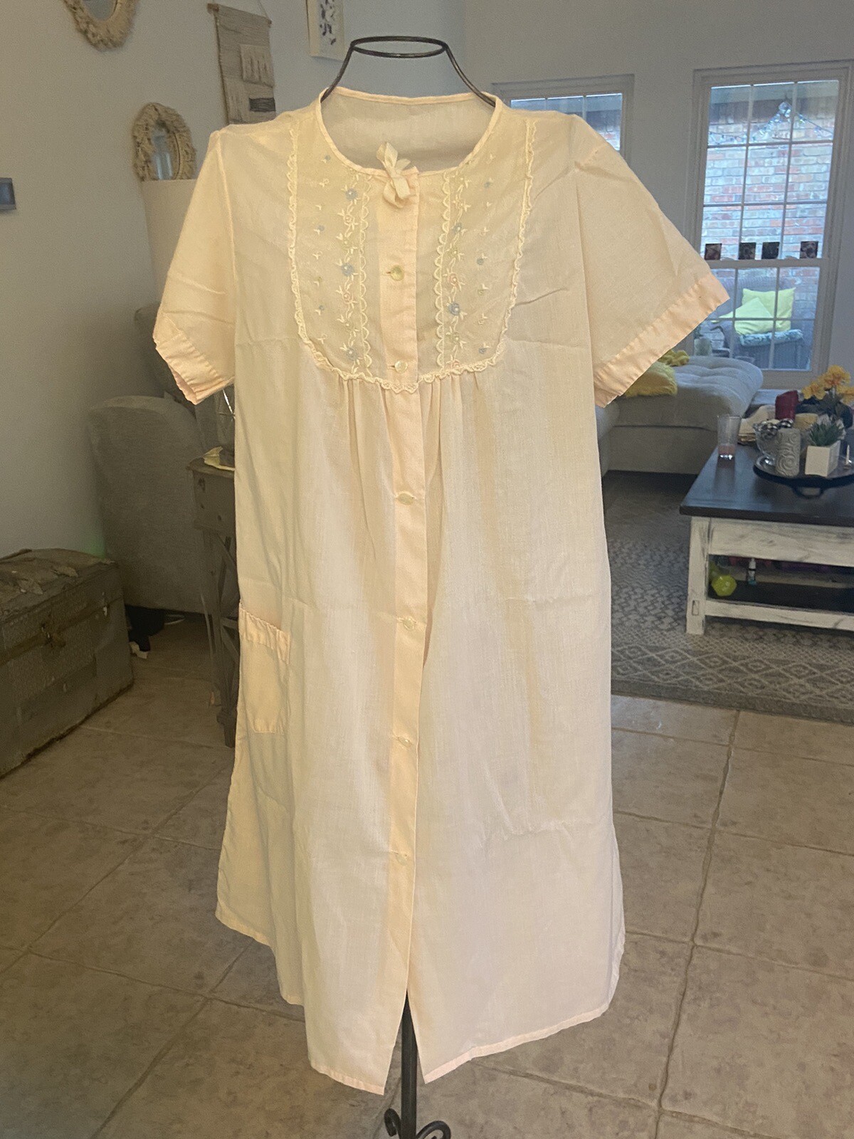 Vintage Penneys GAYMODE (L) Negligee Pink Gown Lingerie Granny Moomoo Nightgown