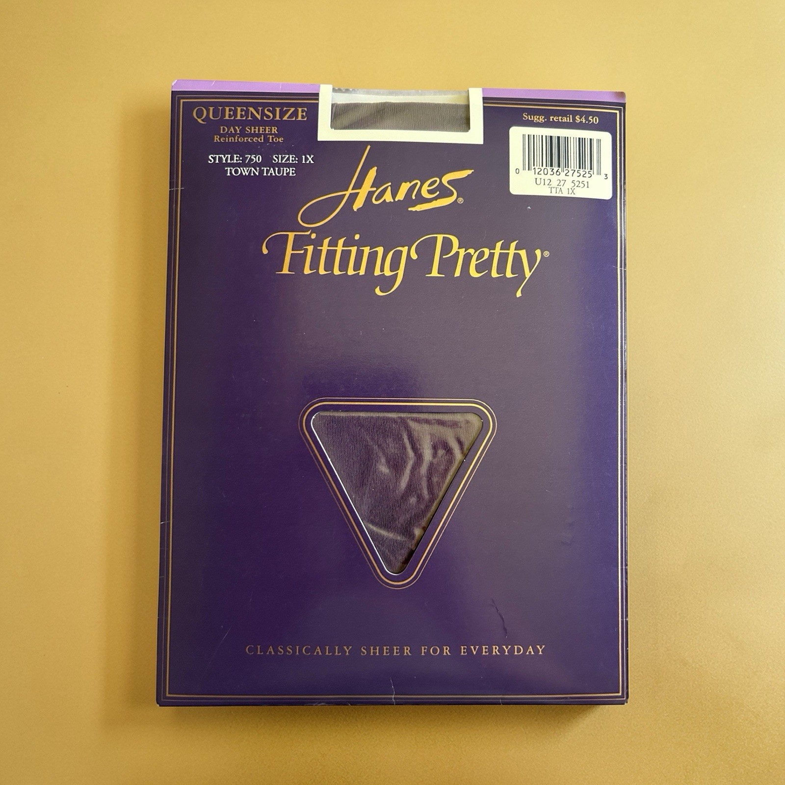 Vintage Pantyhose Hanes Fitting Pretty 1 Pair Size 1X Day Sheer #750 Town Taupe