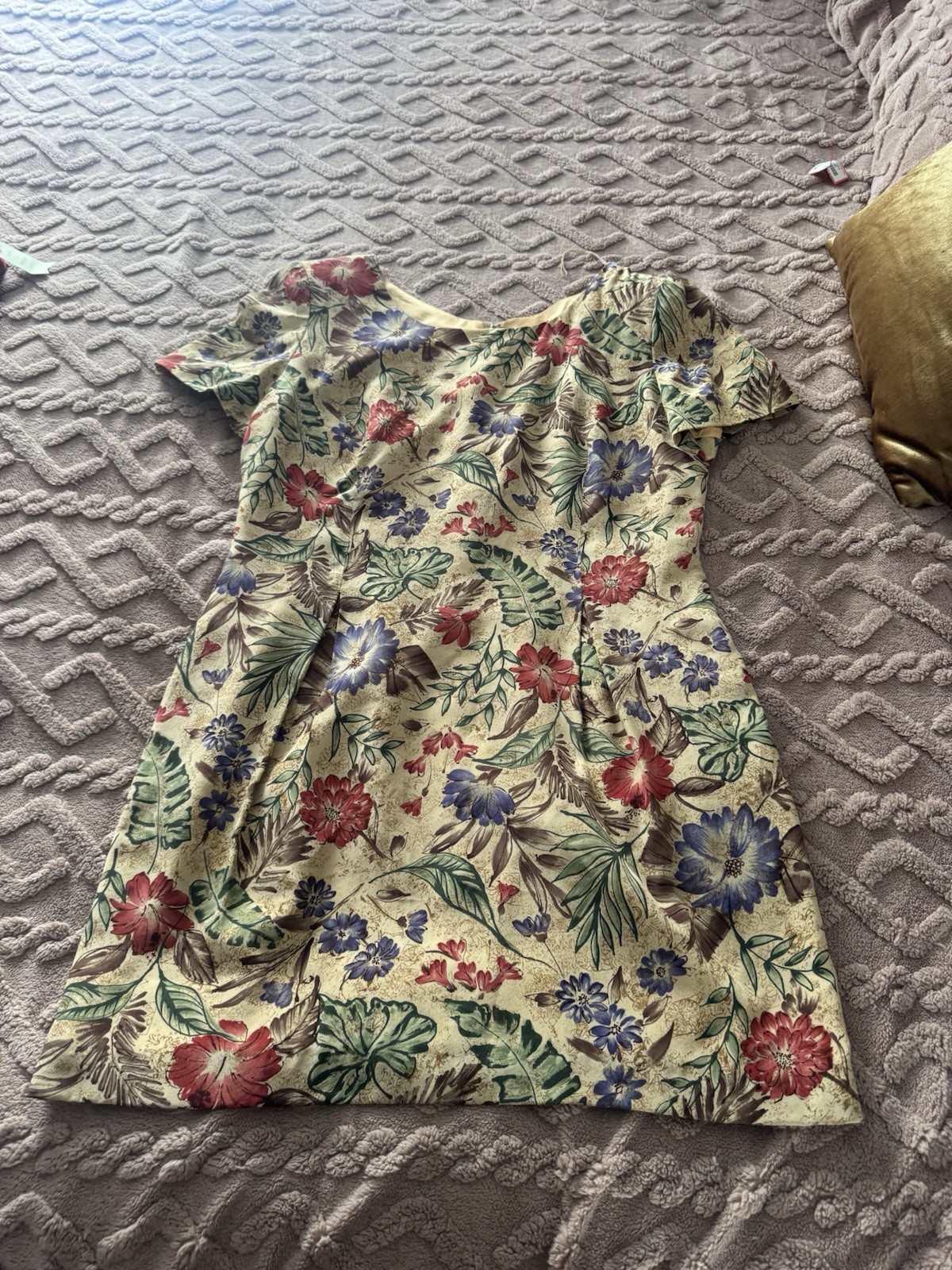 Vintage 100% silk floral Maggy London Dress size 14- cottage core, grandmacore
