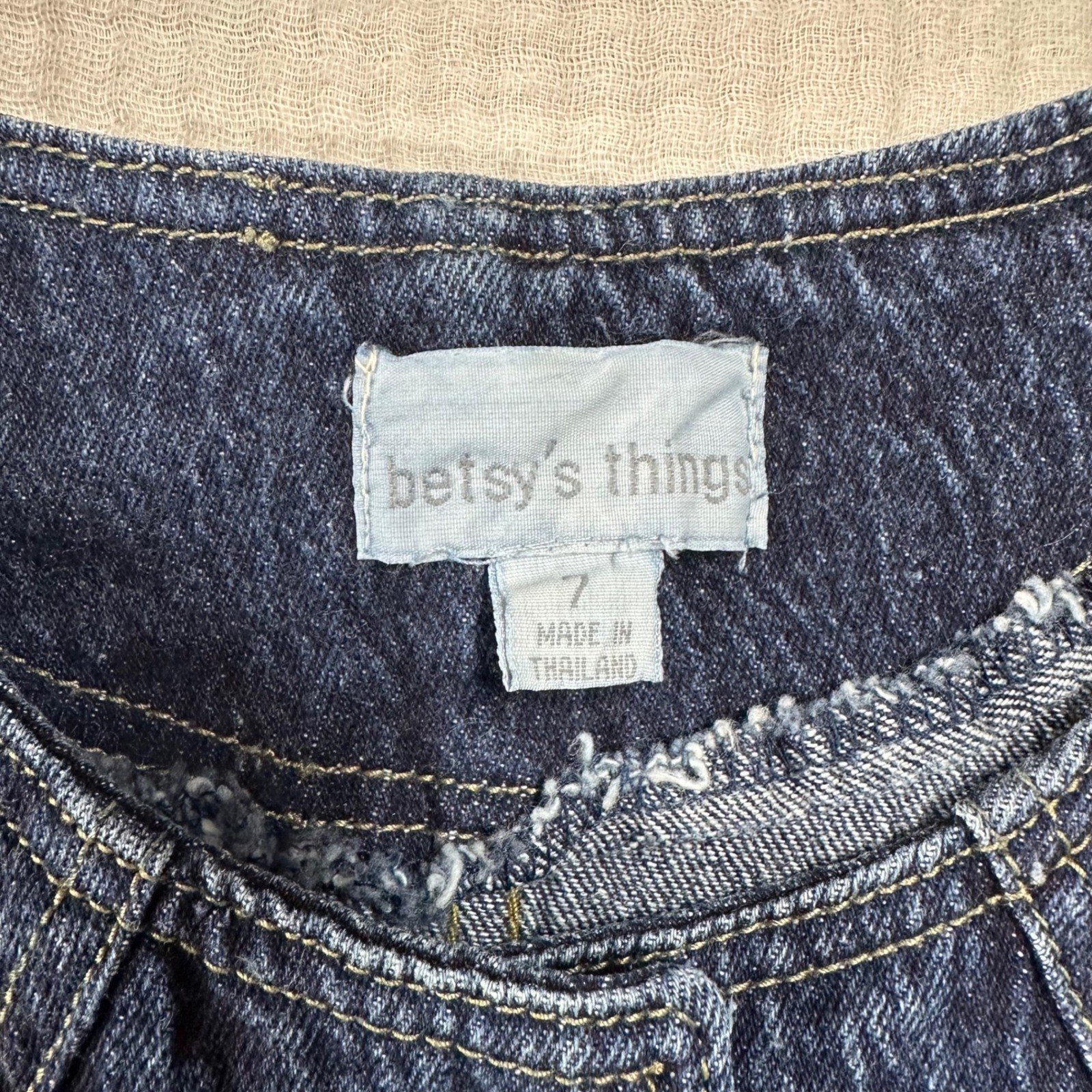 Betsy’s Things 90s VTG Denim Peplum Button Front Midi Dress Dark Wash Blue Sz 7