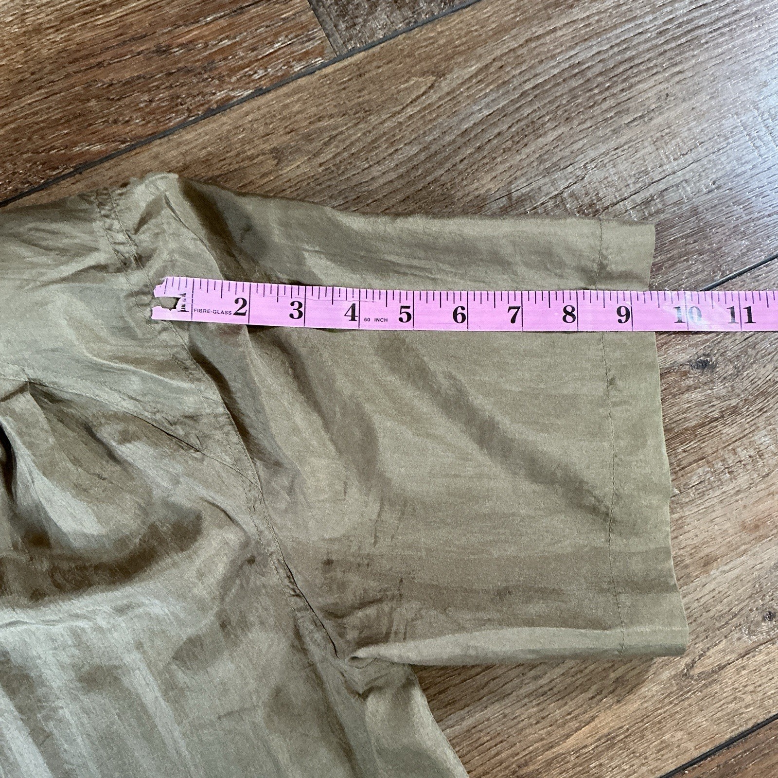 80s VINTAGE Autograph American Clothing Womens M 100% Silk Olive Blouse #53E