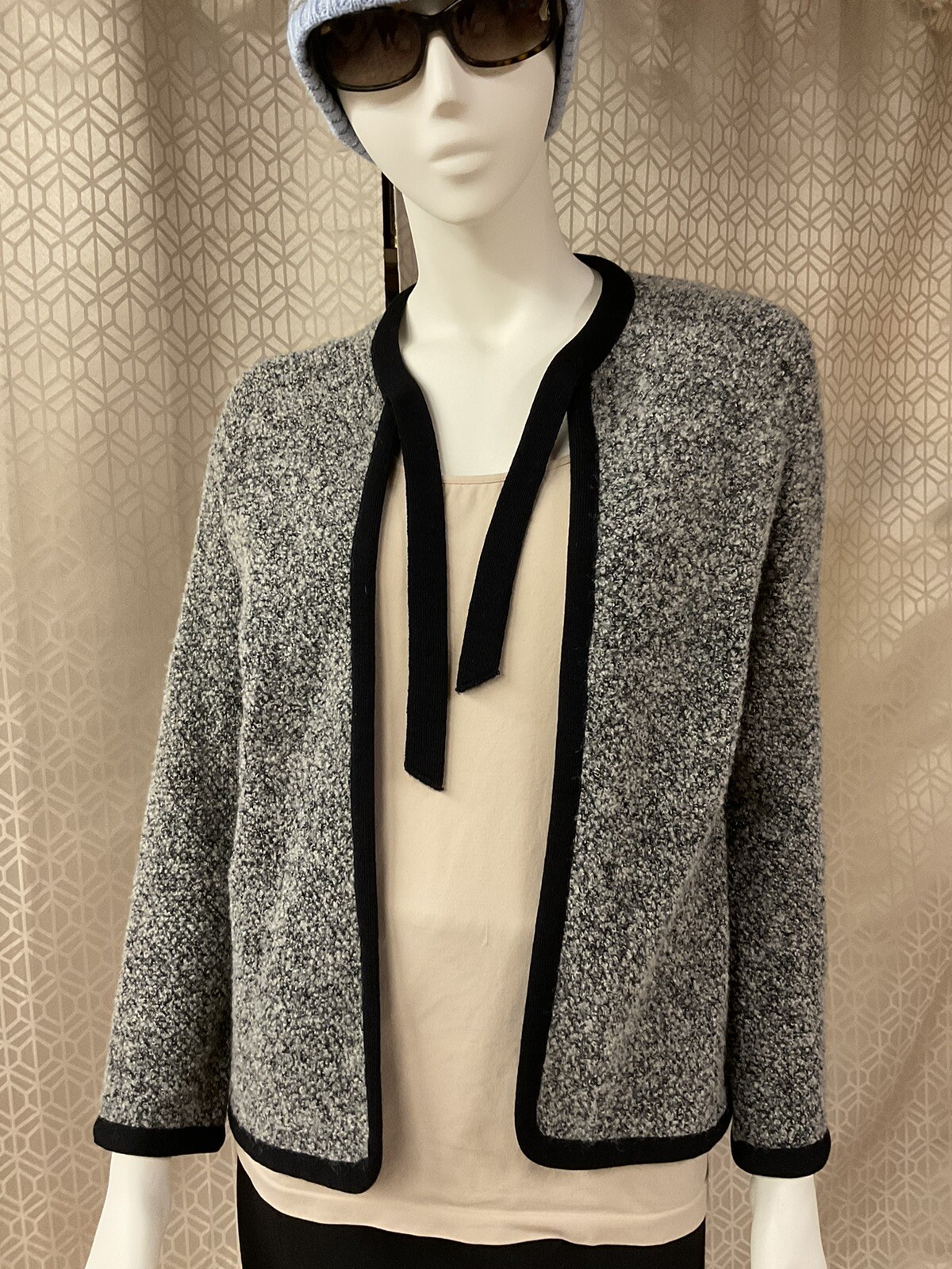 Vintage Dorce Leroy Knitwear Wool Gray/Brown Cardigan Sweater