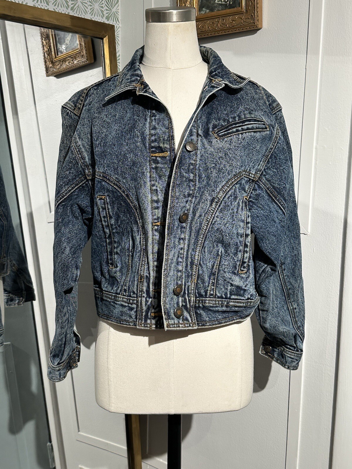 Vintage Y2K Nuovo Industriale Aero Squad Jean Crop Jacket Denim Size Small