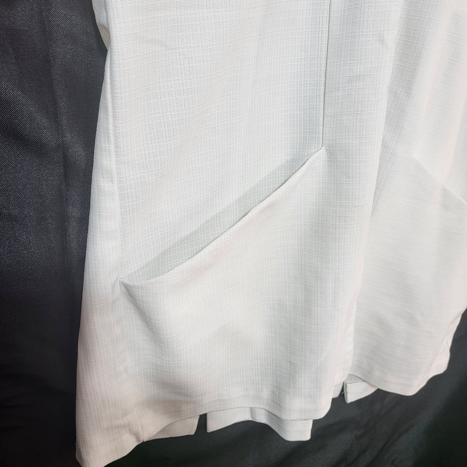 VTG White Zip Up Short Sleeve Med or Dentist Smock Collared 70s Mod Retro USA