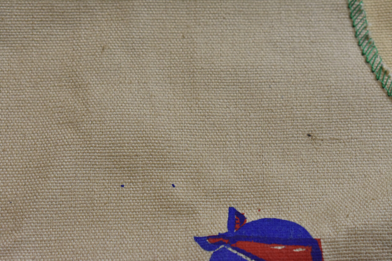 NOS Miss Pin Up Apron Chore Clothes Dog Union City IND Rice Shade Advertising
