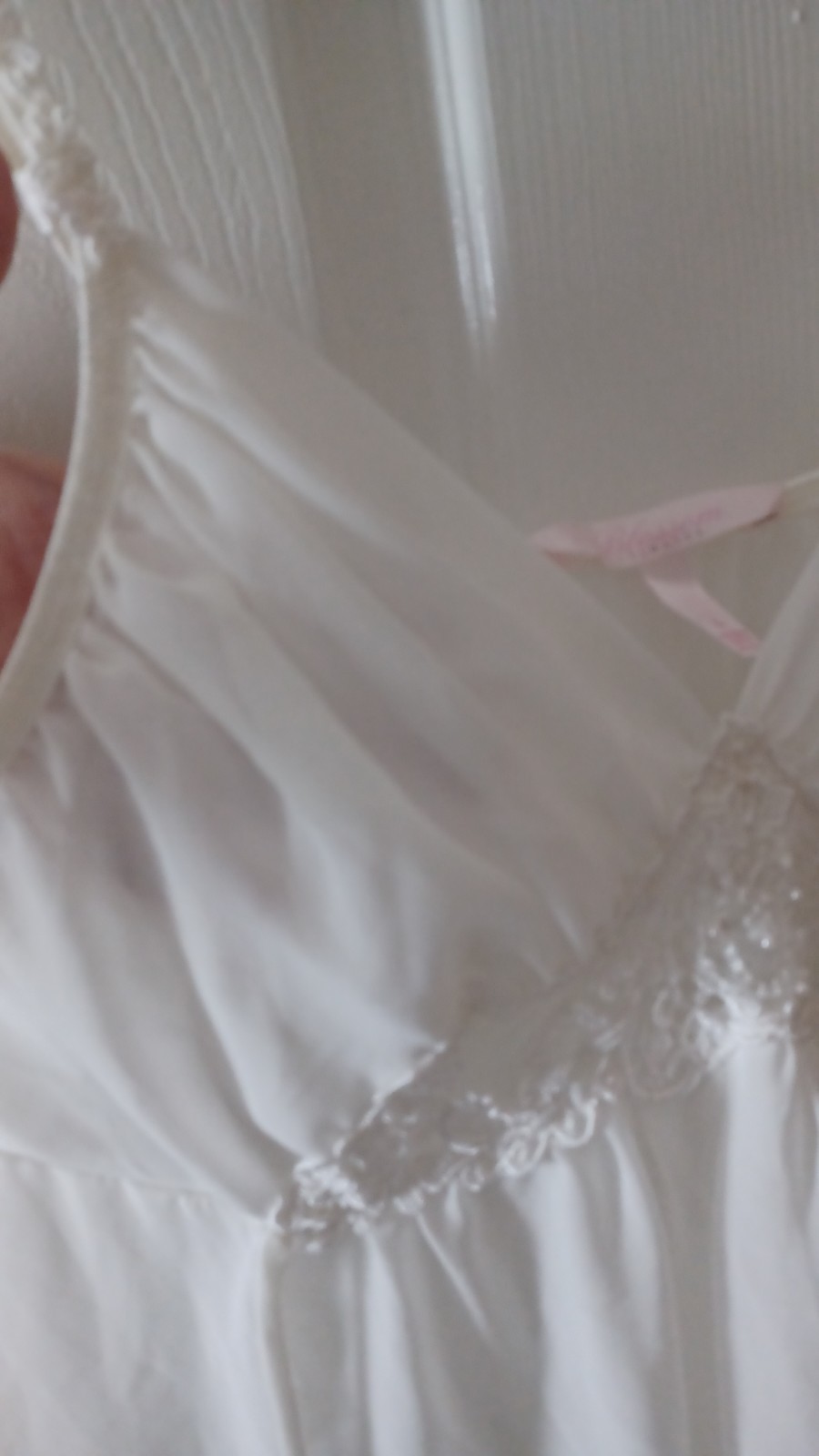 Blossom Intimates White Chiffon Nightgown Large Empire Waist Bridal Semi-Sheer