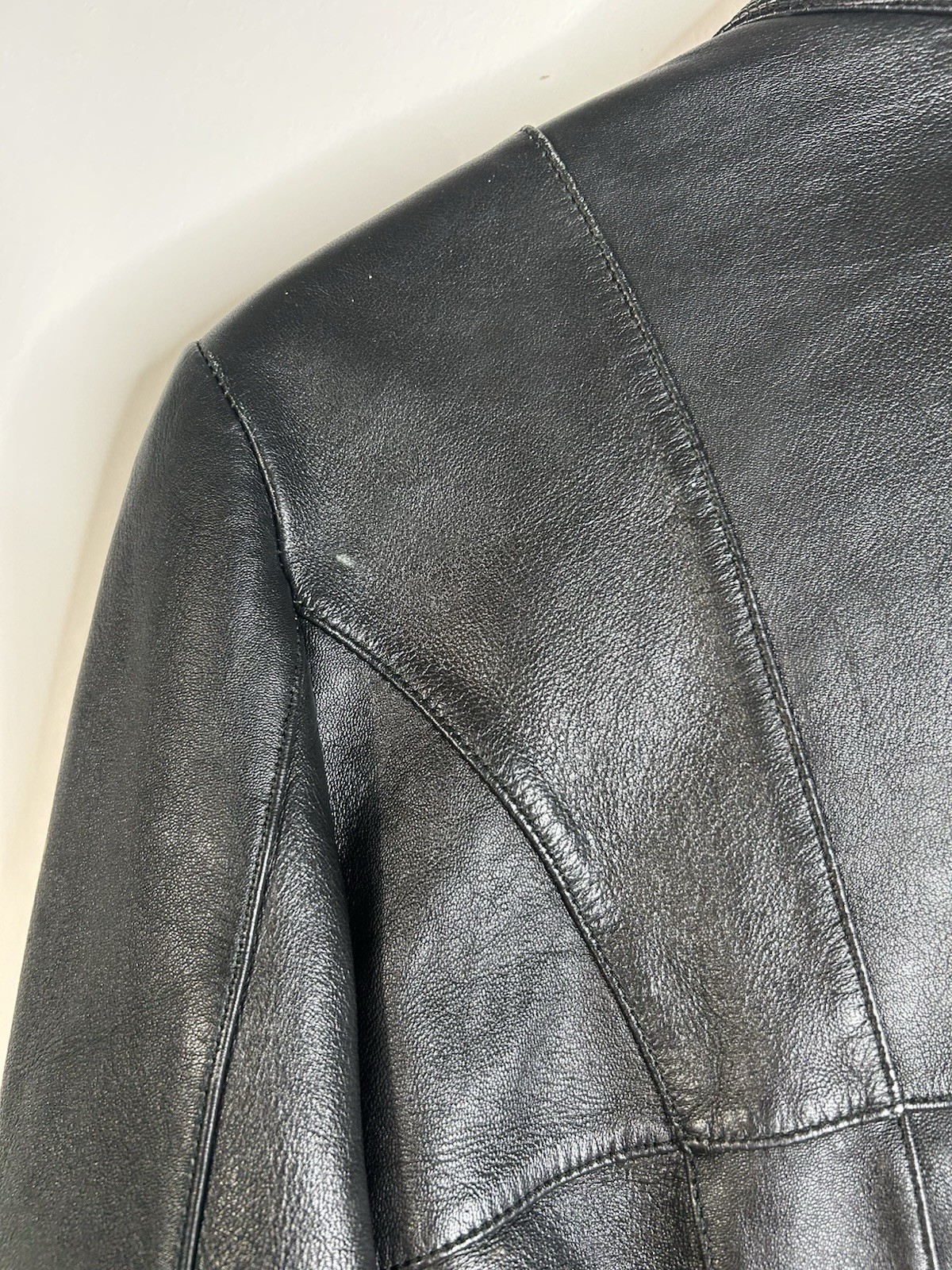 Vintage 1970’s Cache Jacket Women’s Black Leather Corset 1990’s