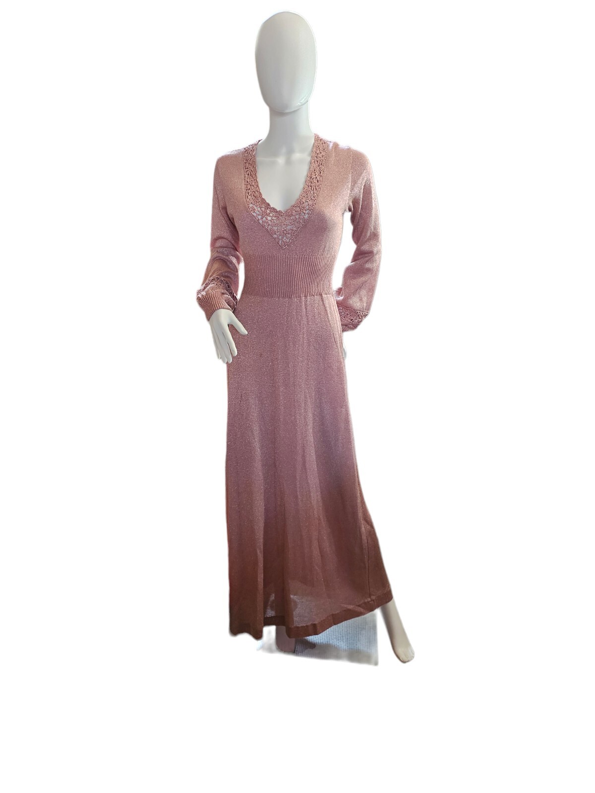 Vintage 70’s Wenjilli Knit Maxi Dress Size 11/12