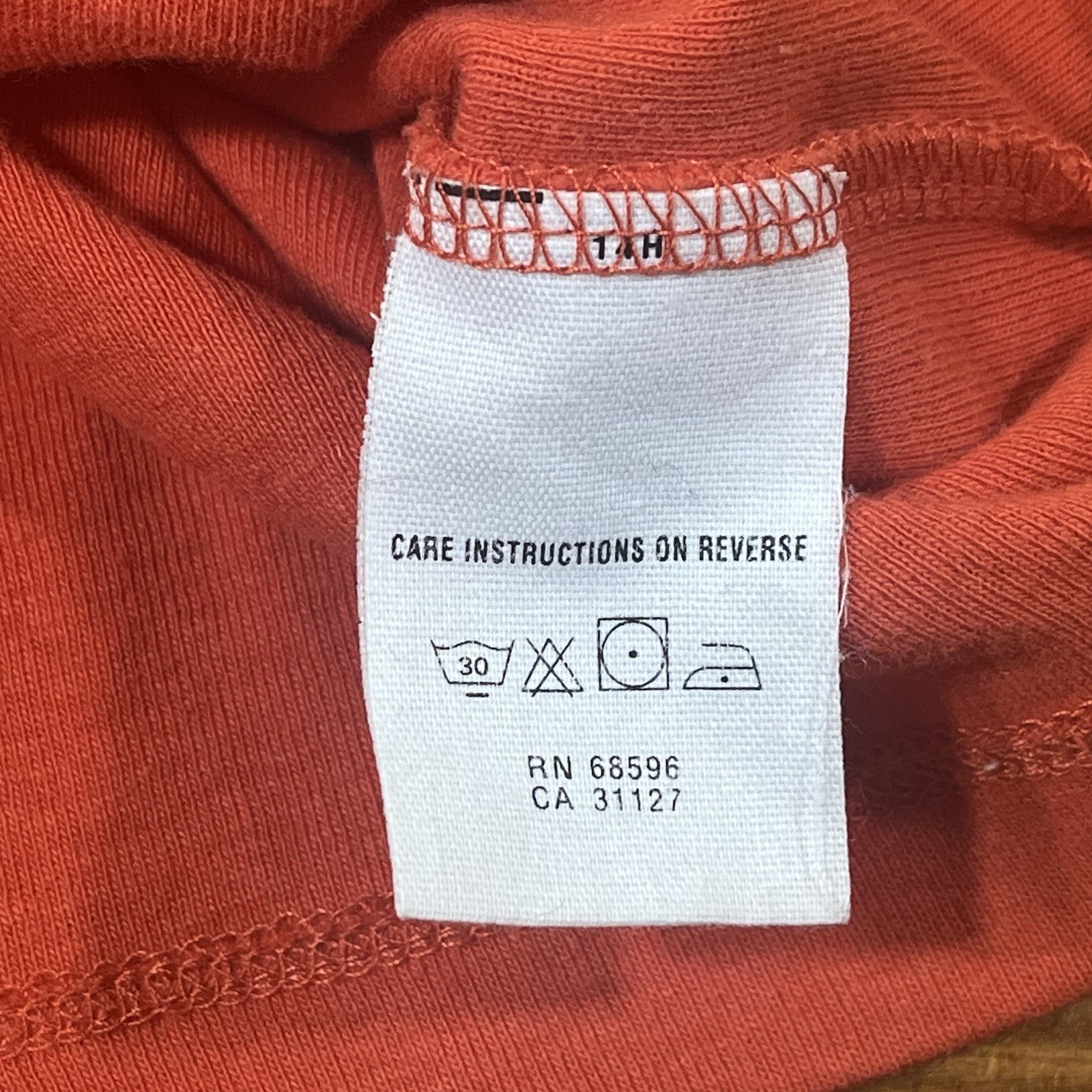 Y2K Vintage DKNY Top Shirt Size Small Cotton ORANGE Scoop Clasp Front Women’s