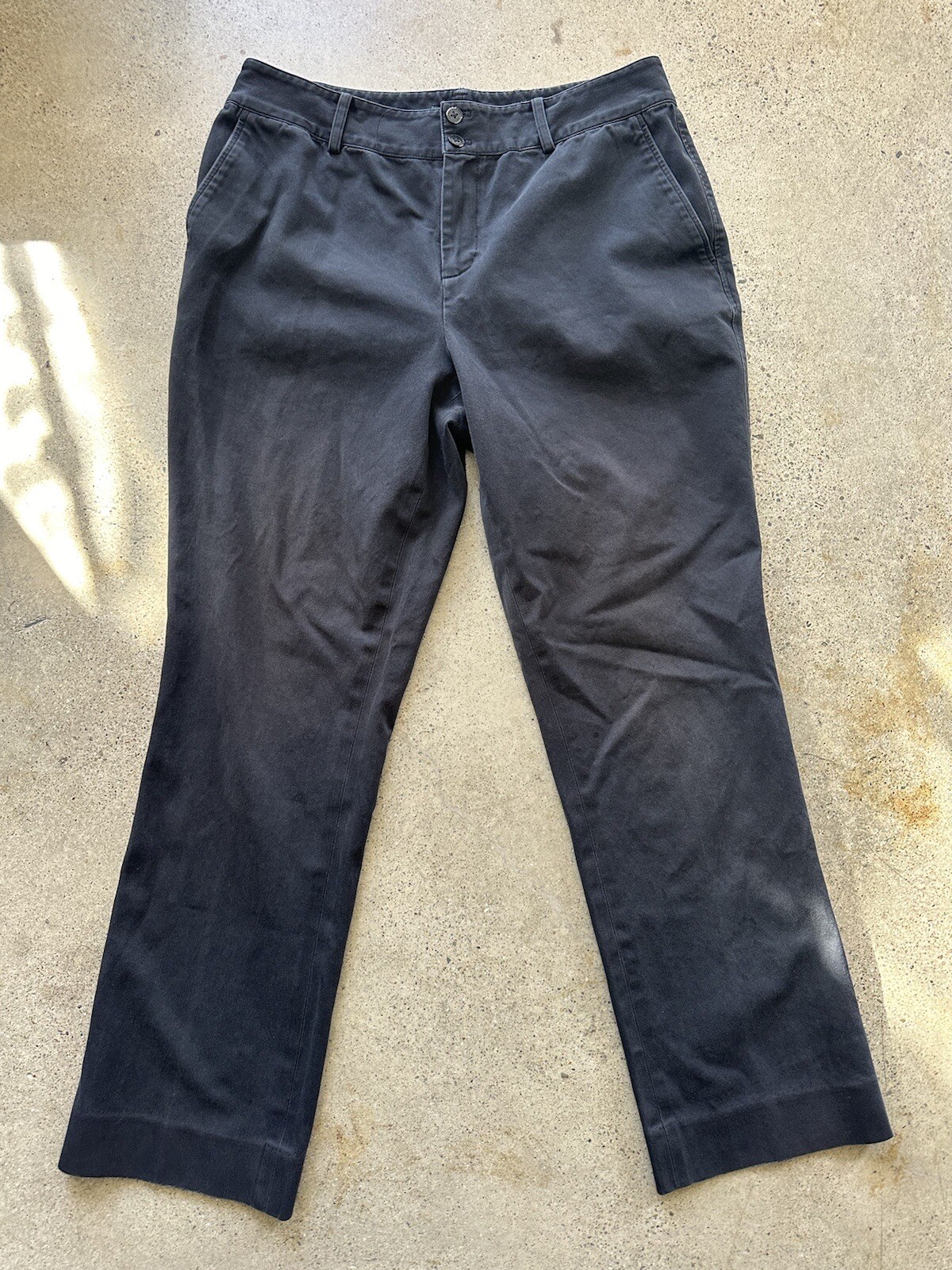 Vintage Polo Ralph Lauren Black Cotton & Elastane Twin-Button Pants Size 10