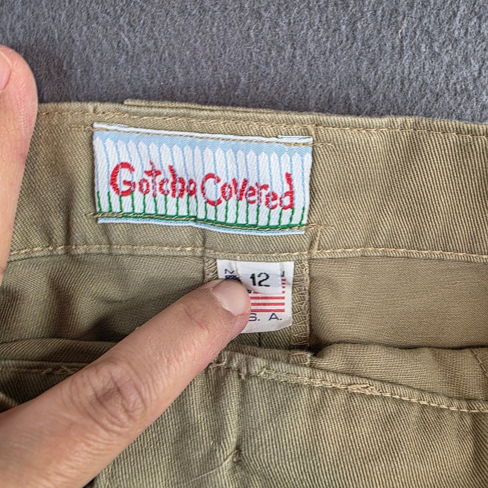 Gotcha Covered Maxi Skirt 30″ Waist Khaki Button Front Pleated Cotton Twill USA