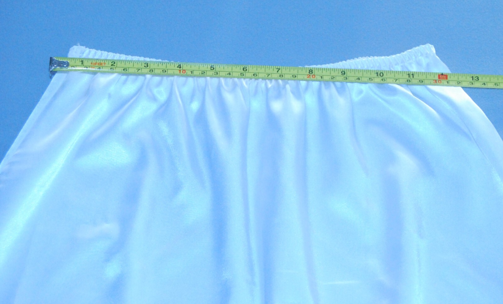 Vintage Half Slip Sheer Nylon White with 7″ slit 24″ long 12″ across waist