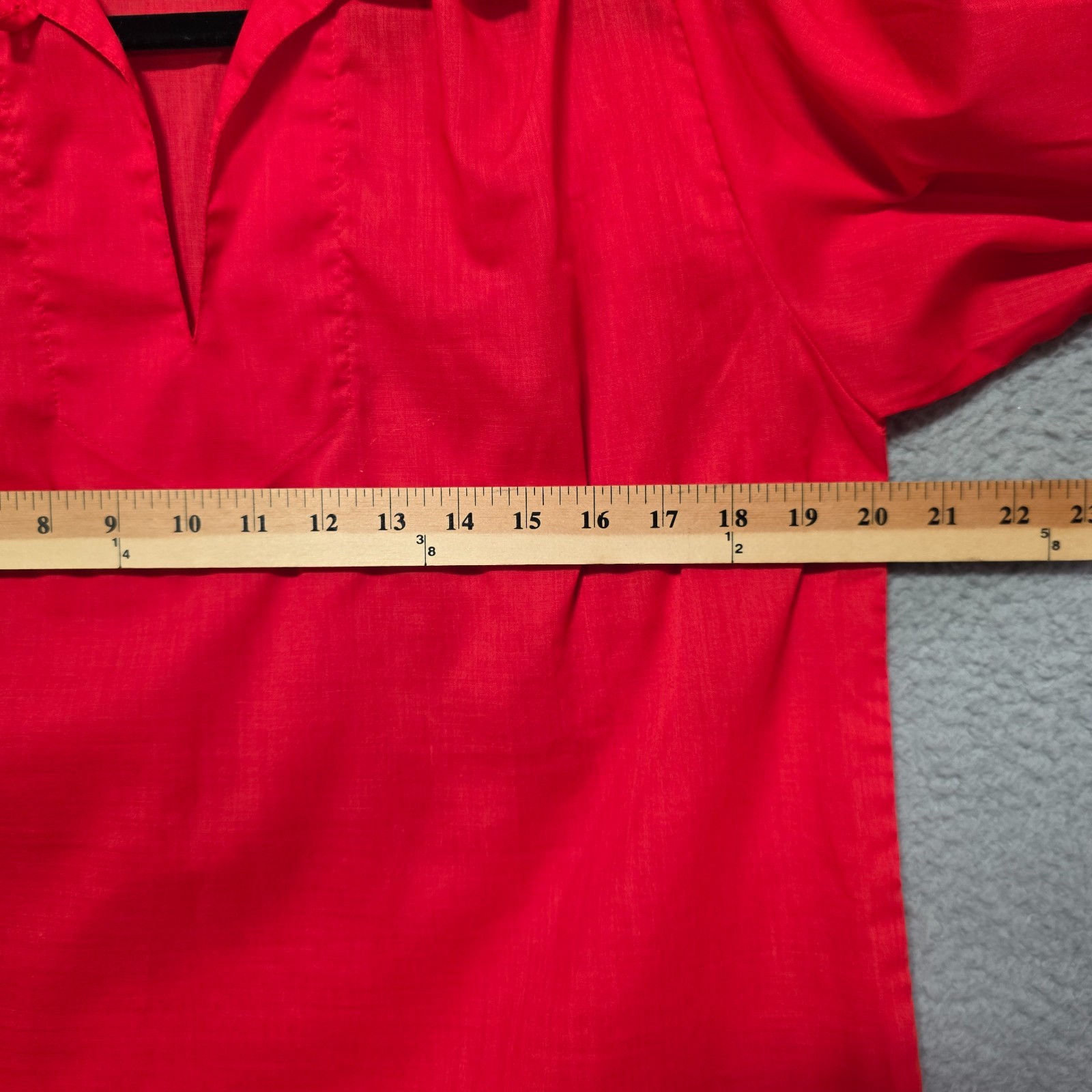 Vintage Separate Pieces Womens Cotton Blend Red Long Sleeve Blouse Sz 12 70s 80s