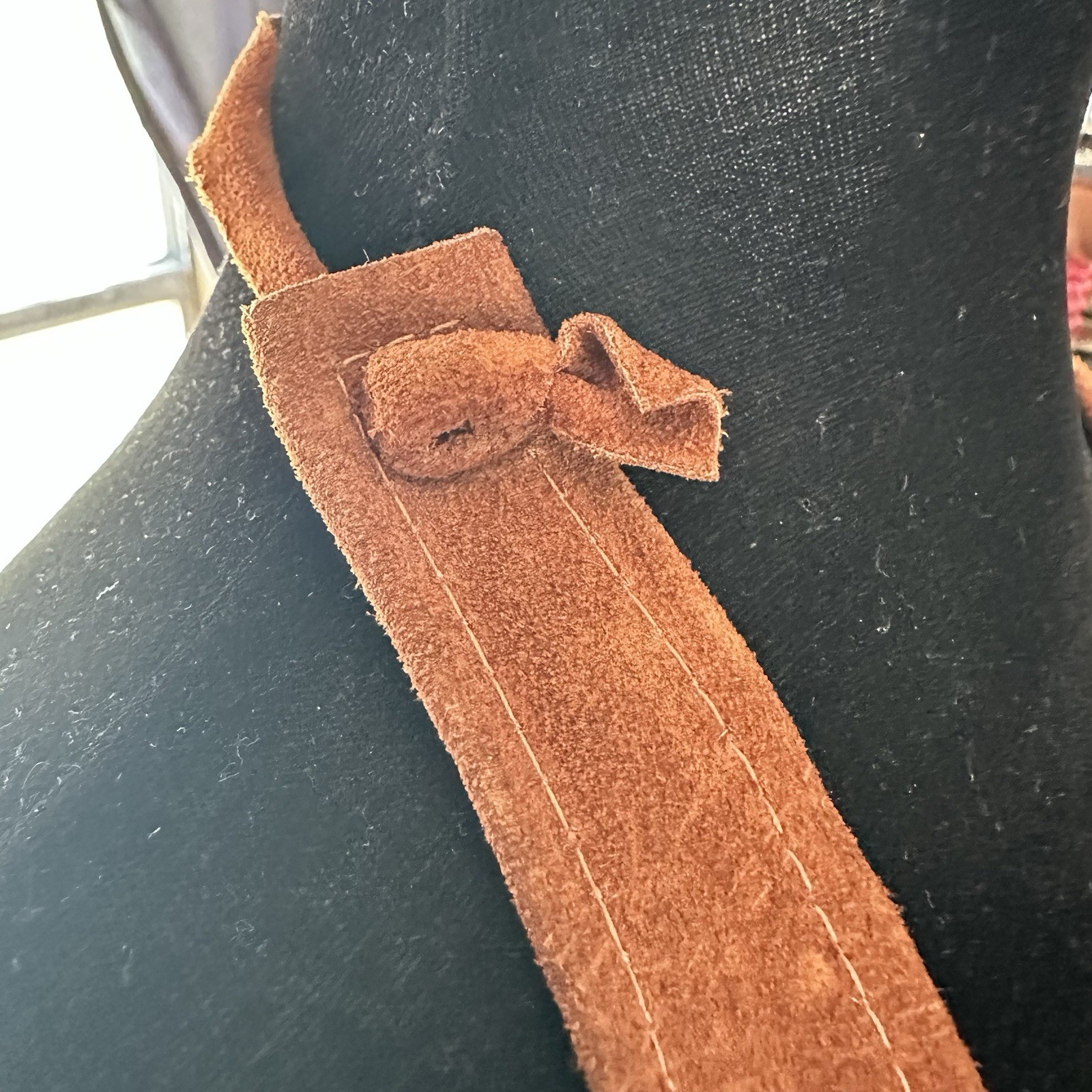 Vintage 70’s NWOT Deadstock Rust Brown Suede Halter Top. Small. Boho. Festival.