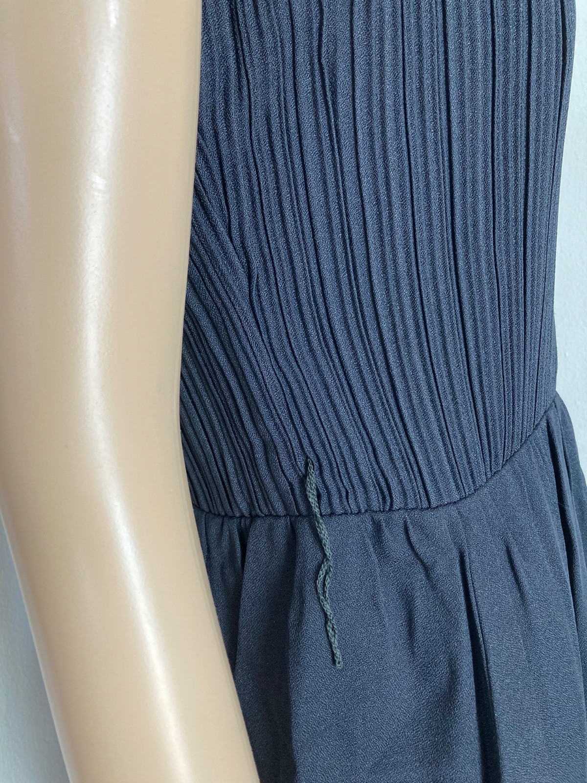 Vintage 60s Mod GoGo Cocktail Party Black Pleated Mini Dress Size Small/XS