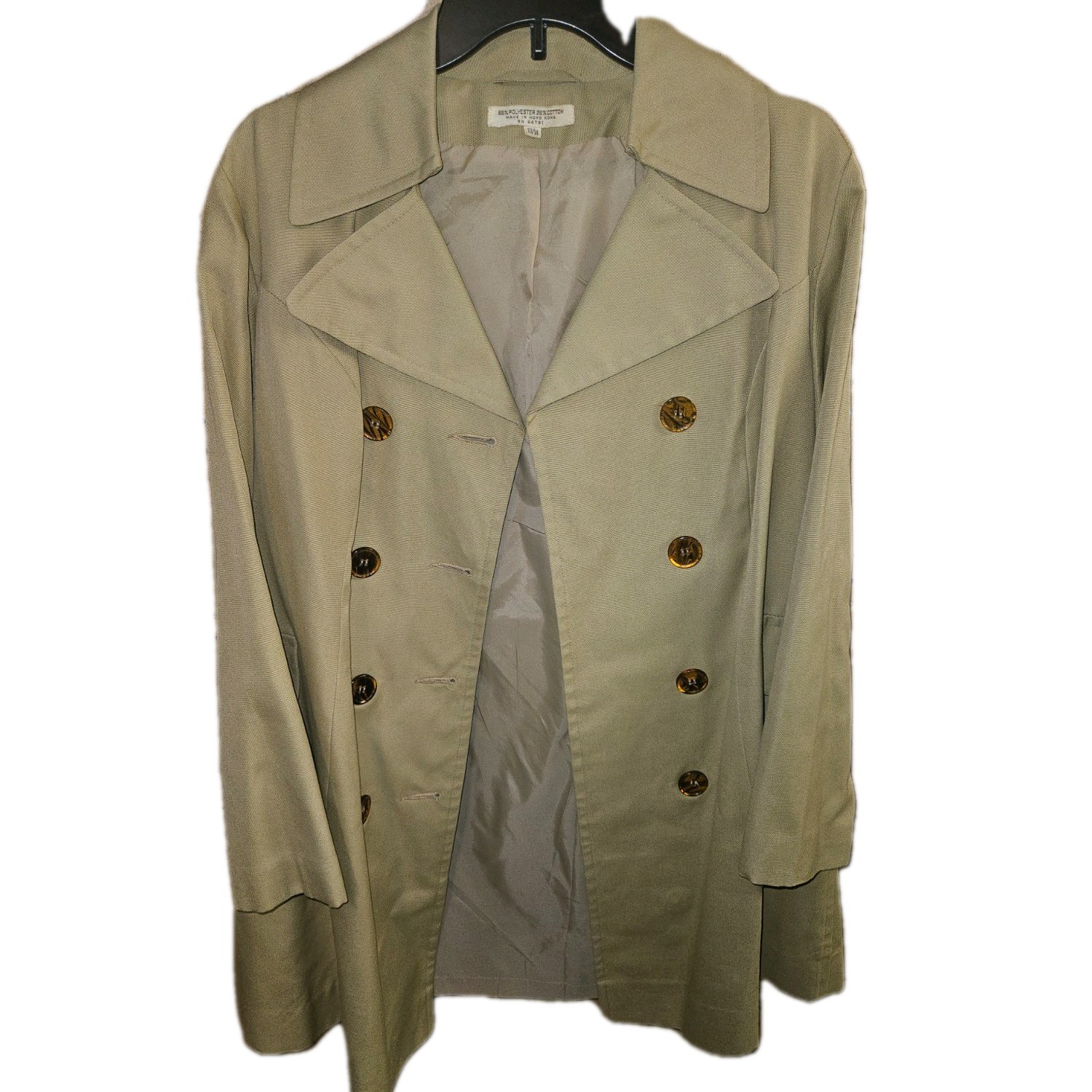 Vtg 70s Aldens Fashions Chicago All Weather Trench Coat Tan Women’s 13/14