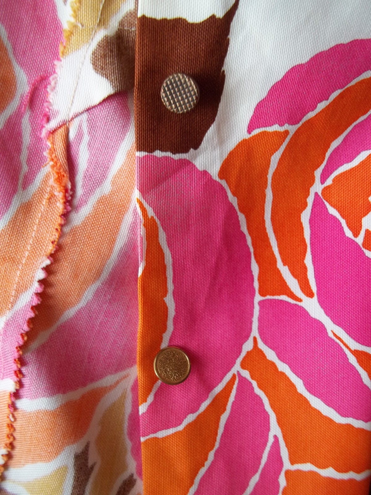 Vintage Jacket / top Lightweight Aladdin 50’s 1960’s Bold Flowers Rose Bud S