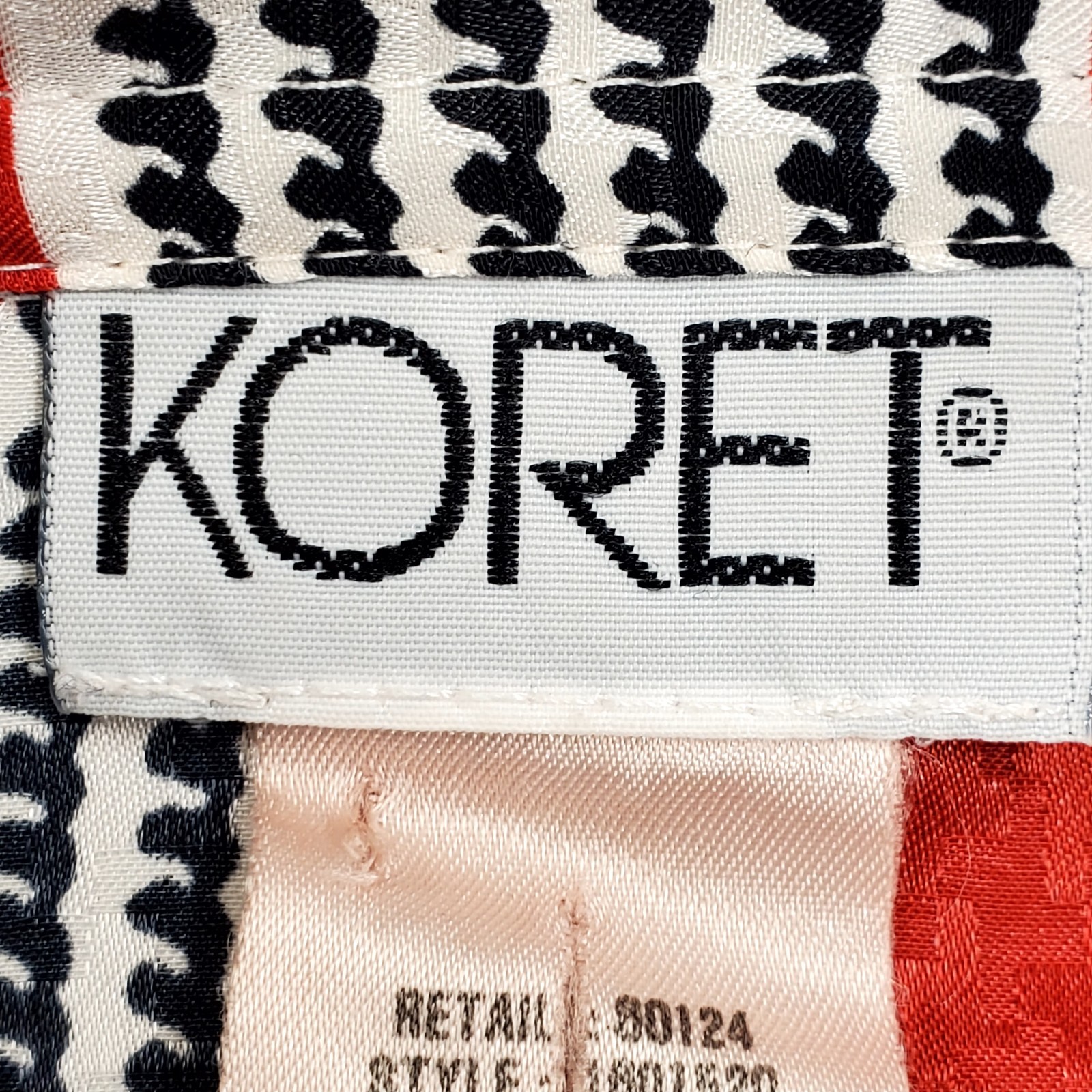 80s Koret Blouse Geometric Secretary Retro Bold Plaid Print Red Buttondown
