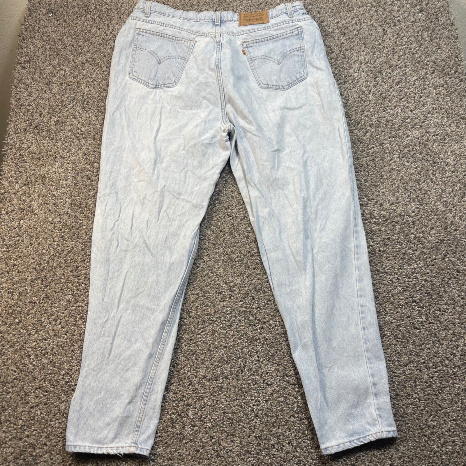 Vintage Levis 9922 Orange Tab Womens 36×30 USA Made Light Wash Tapered Mom Jeans