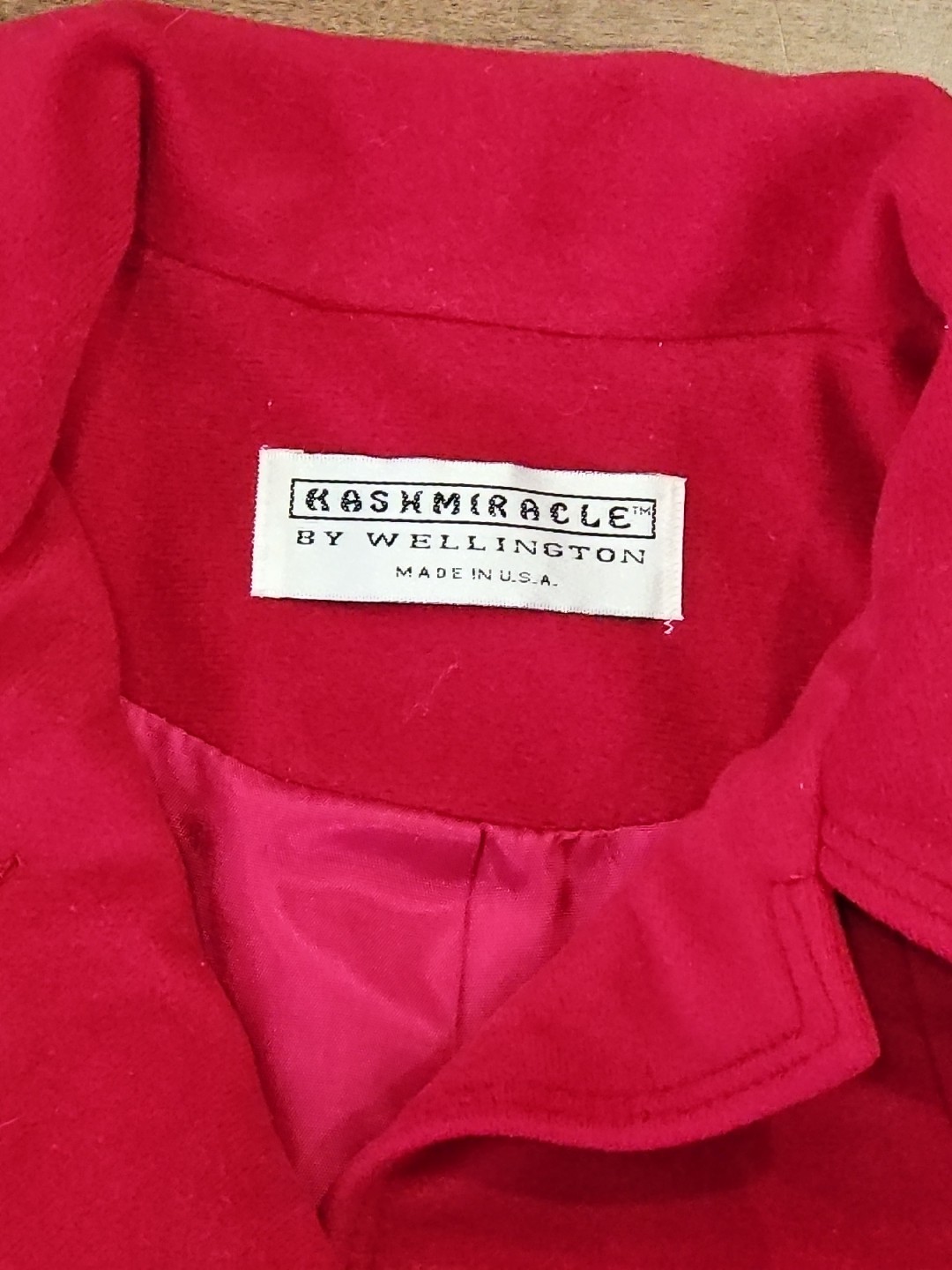 Vintage 70s Kashmiracle Wellington Red Coat Tea Length Fully Satin Lined L/XL