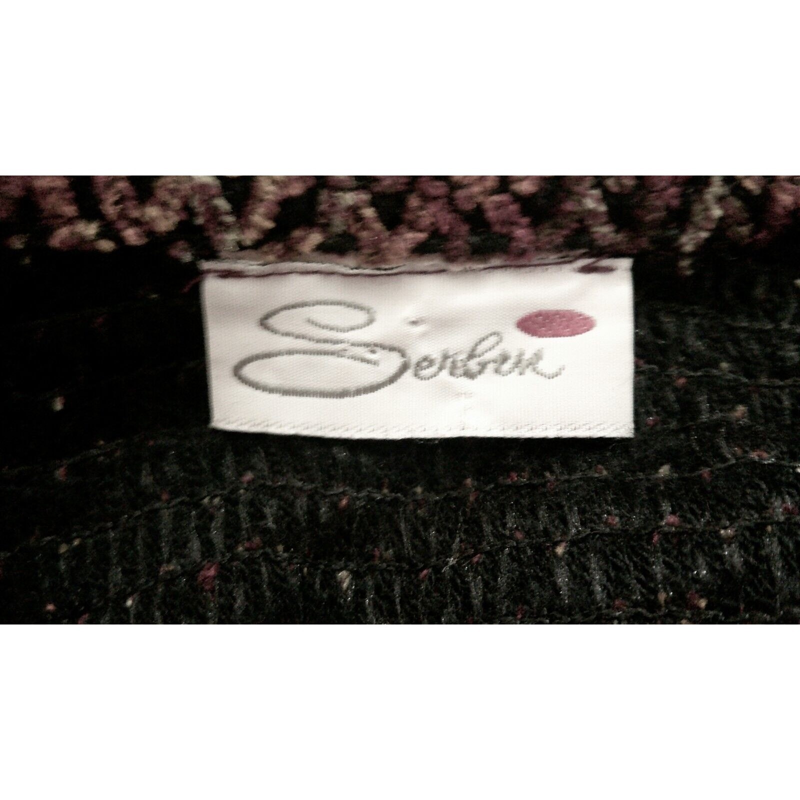 Vintage Serbin Women’s Burgundy Button Front Chenille Blazer Jacket-Size XL
