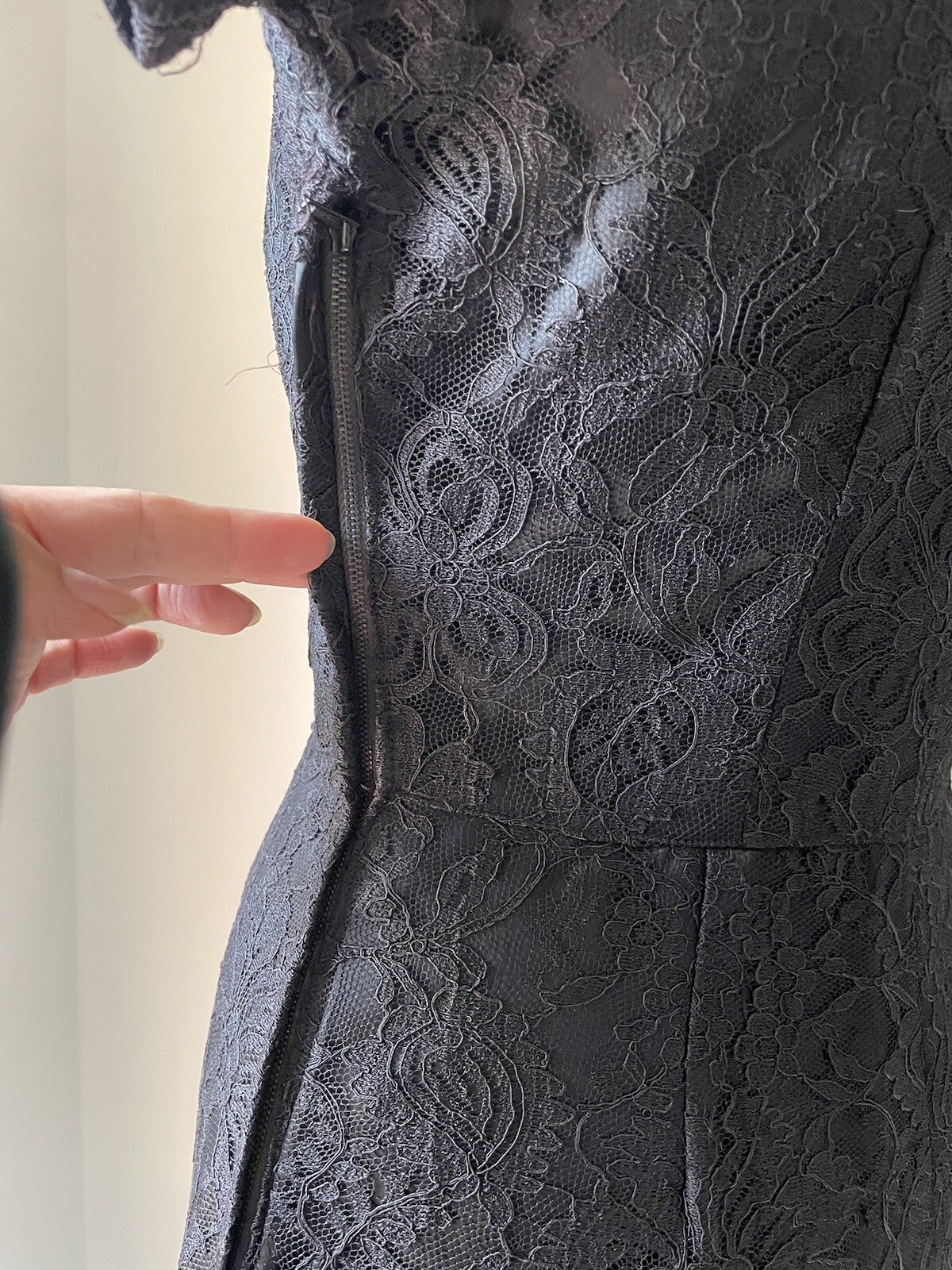 Vintage 1950’s Black Lace Cocktail Dress LBD Party Mid Century S