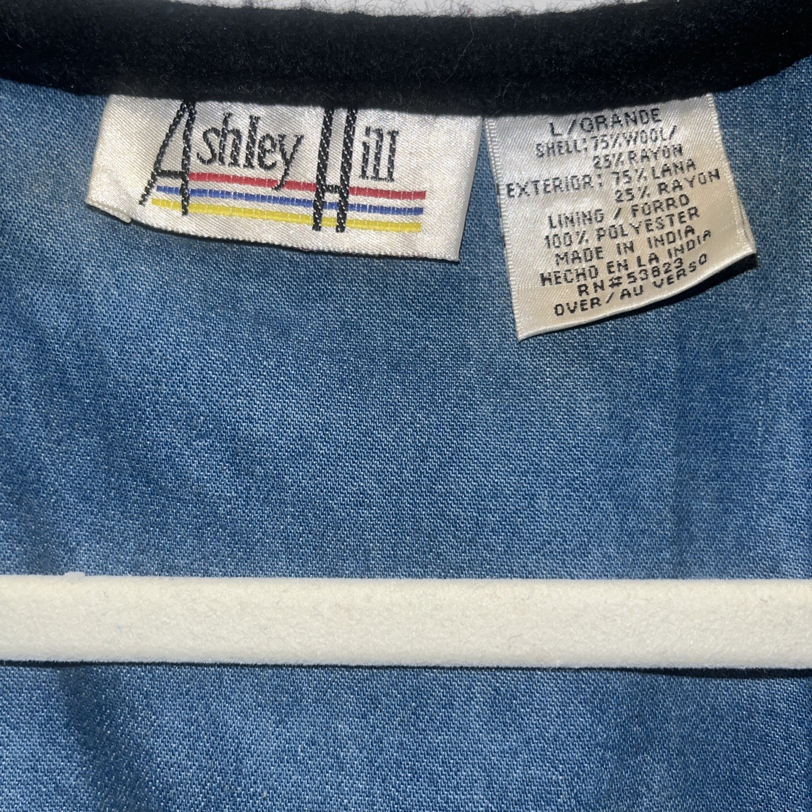 Vtg Ashley Hill Christmas Vest Ugly Sweater Wool Zipper Front Black Plaid Moose