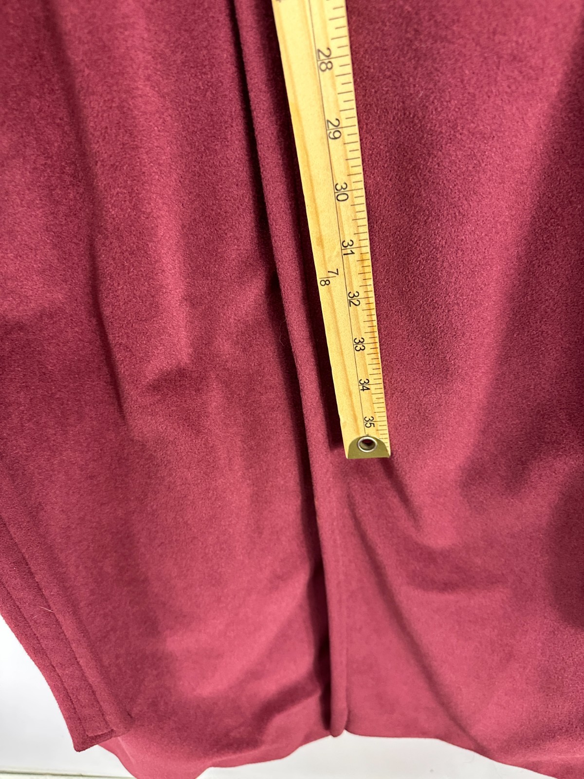 Lorendale Vtg Wrap Coat Womens M Burgundy Faux Suede Belted Long Trench Jacket