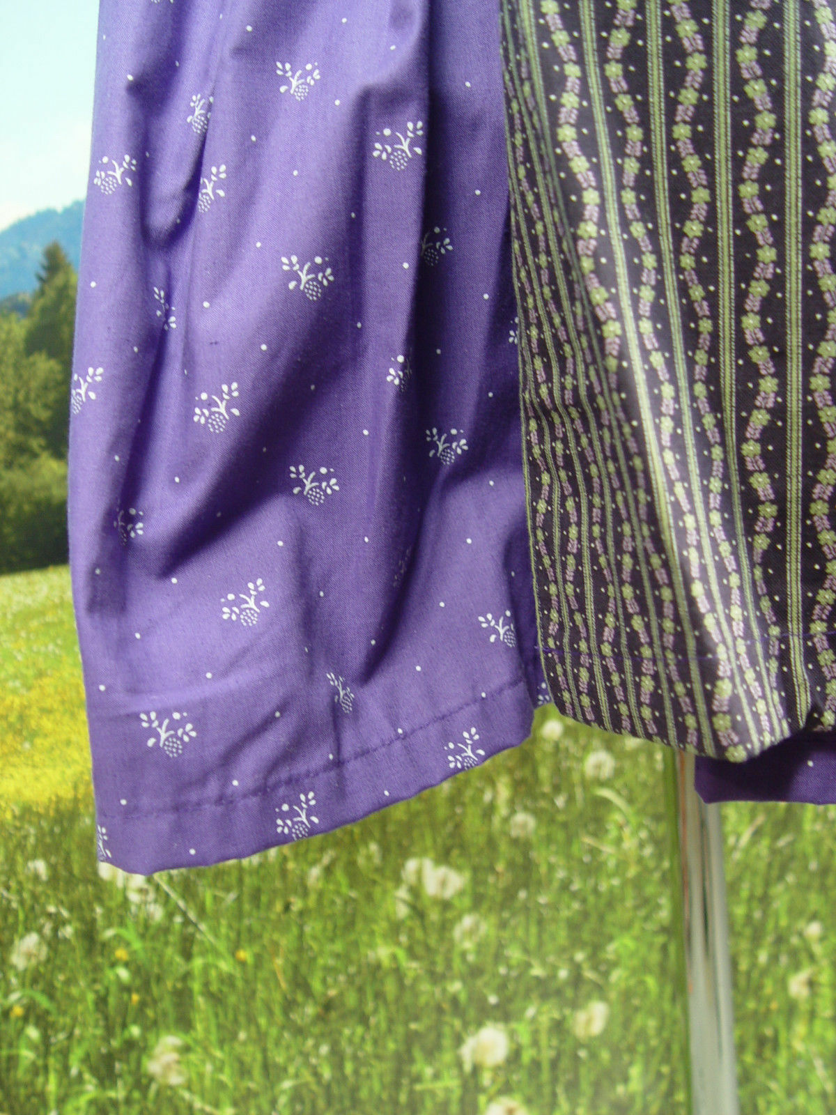 Upcycled original vintage fine pattern high quality dirndl & apron UCD014 size 40