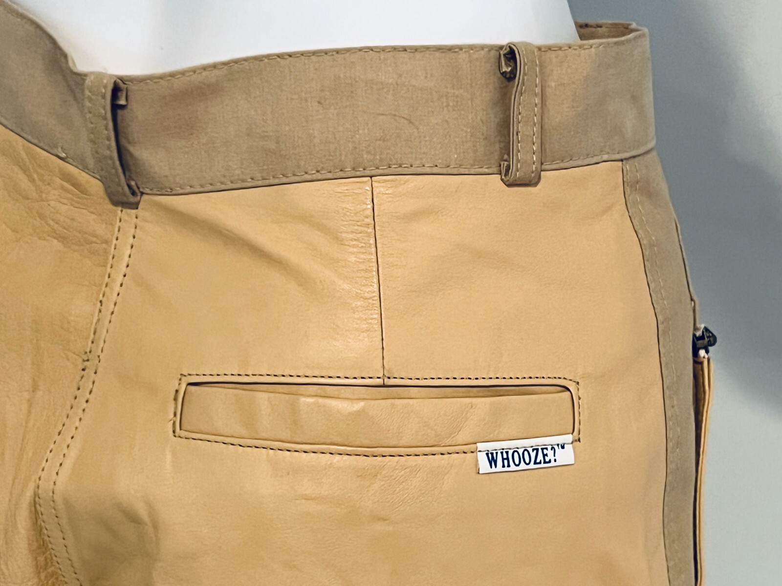 Vintage C1980s 100% Genuine Leather, Yellow Gold Pants Slacks, NEVER WORN, 8