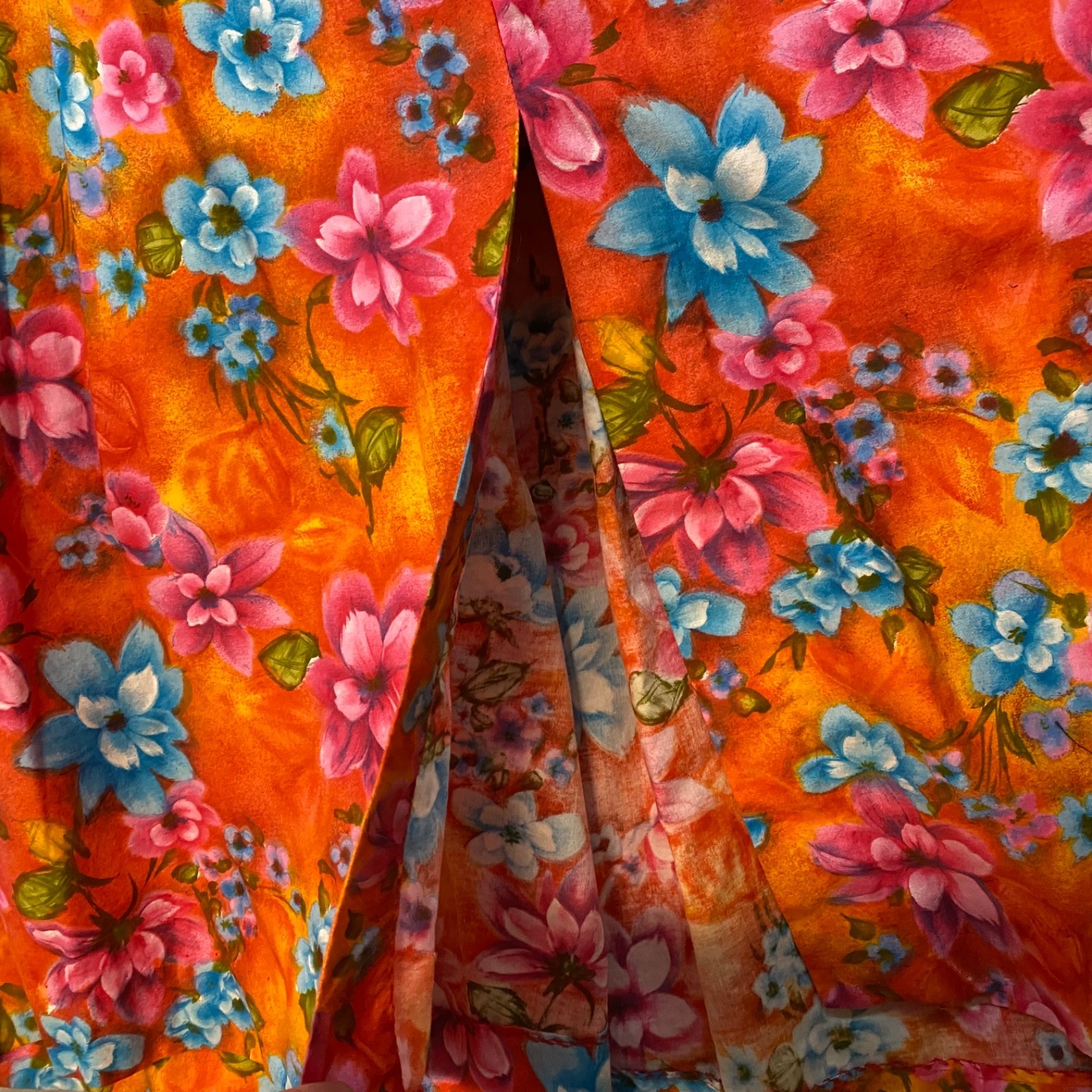 1960s Alice Polynesian Fashions Floral Hawaiian Retro Mod Resort Maxi Waterfall