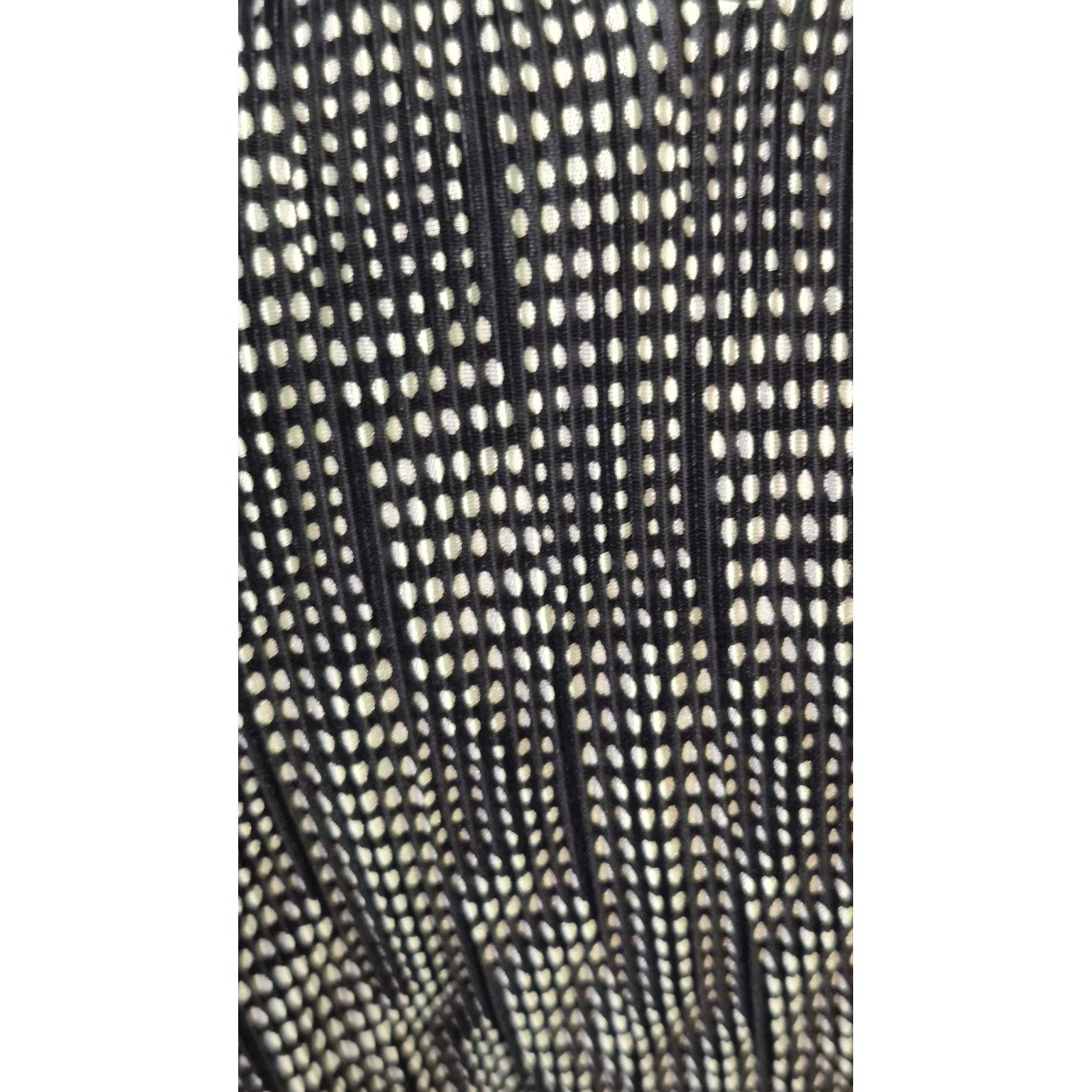 Studio Connection Vintage 80s Peplum Midi Dress Black White Dot Tassel boho 10P
