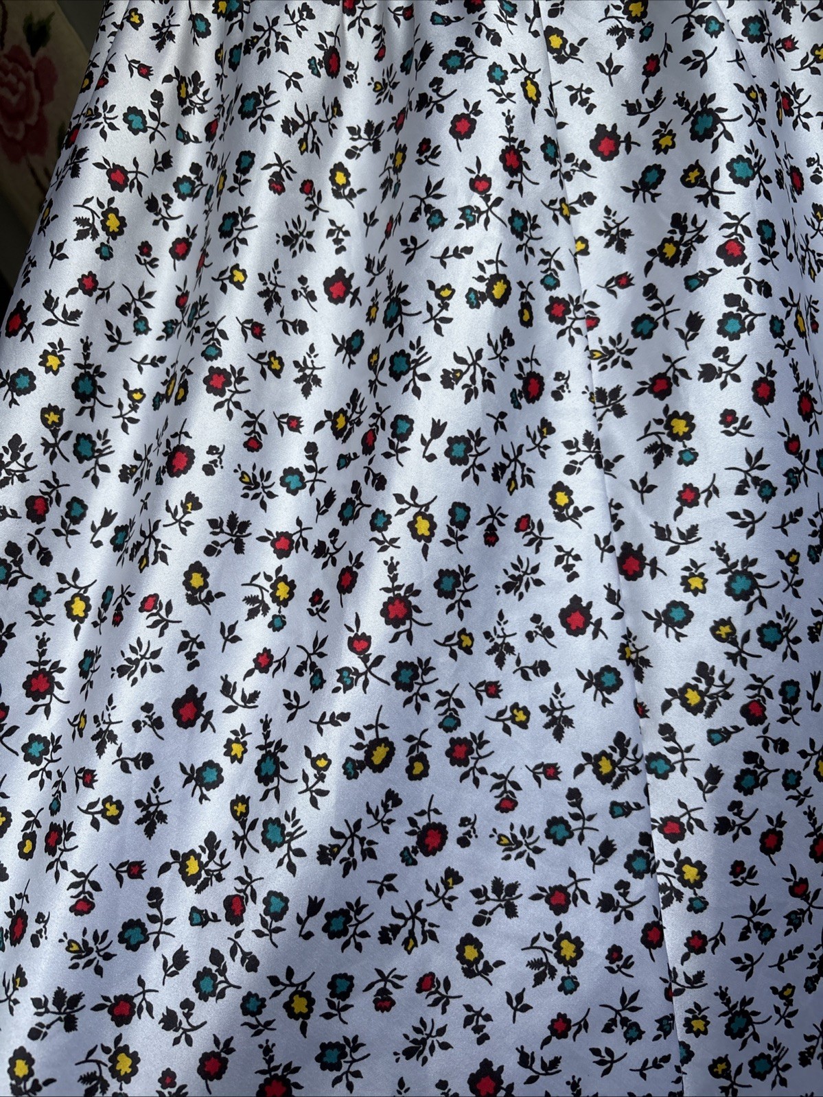 Warners Perfect Fit Half Slip Elastic Waist Satin Slit Lace Floral Vintage XL