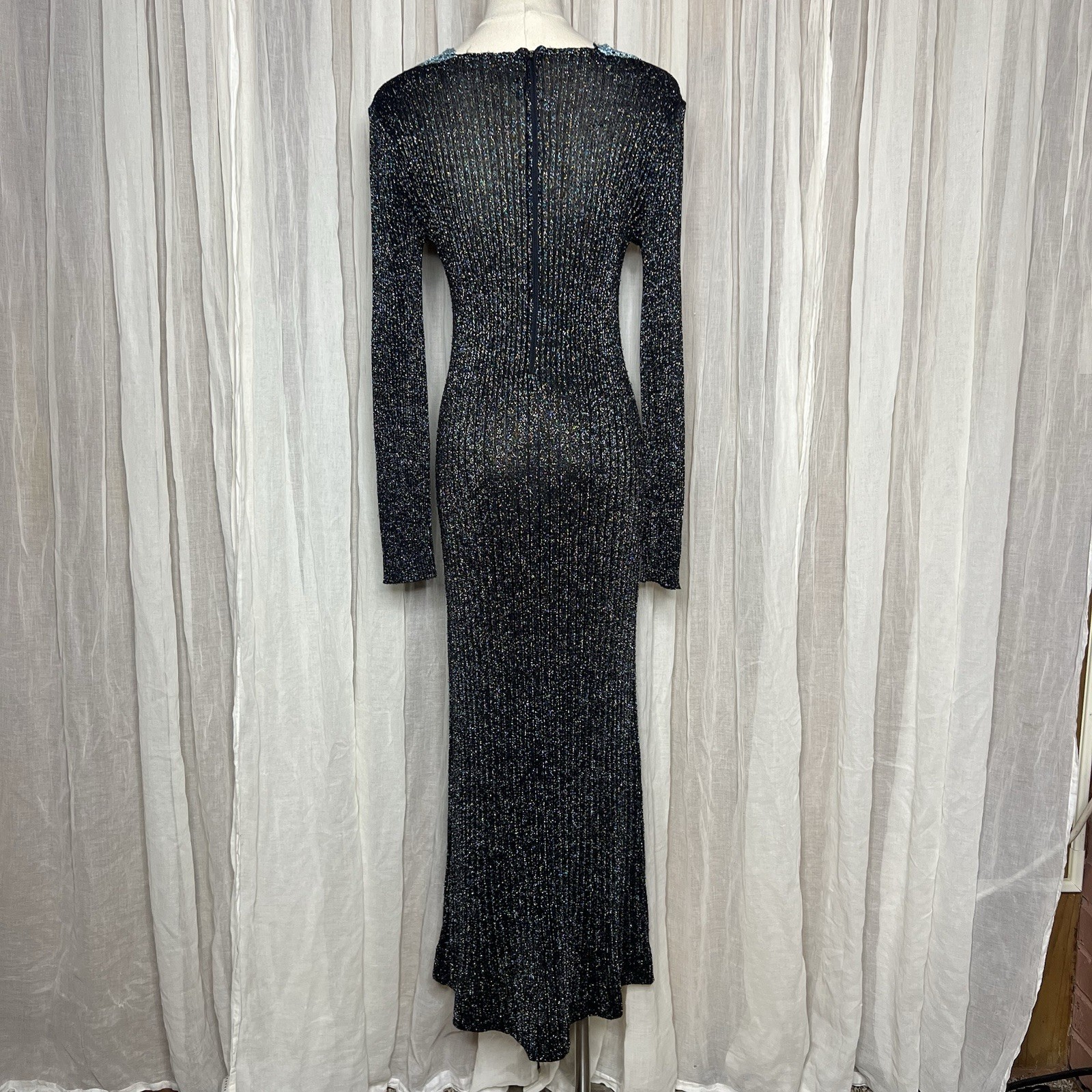 Vintage Wenjilli knit Metallic Sweater Dress