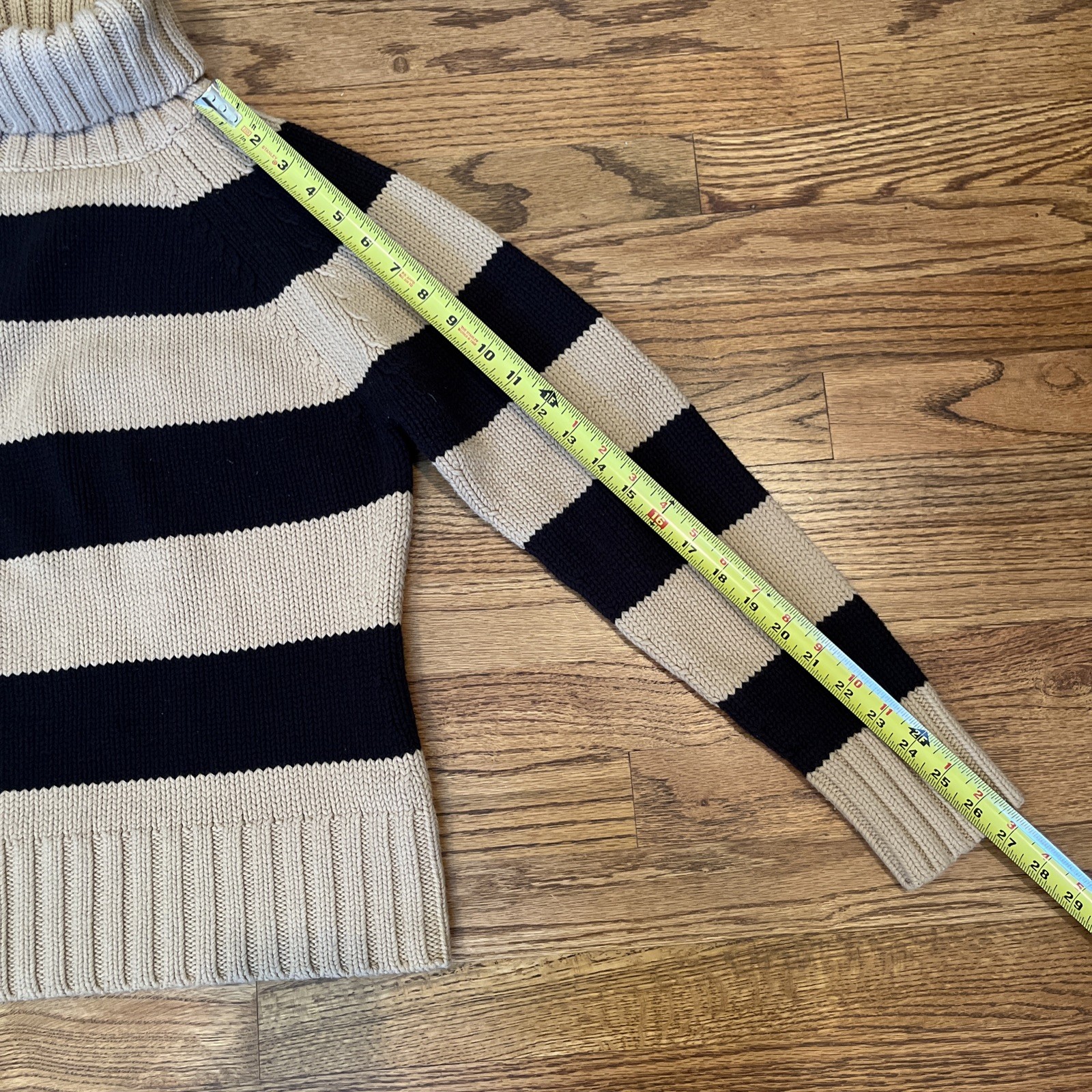 VINTAGE WOMENS GAP Y2K FALL 2002 STRIPE KNIT TURTLENECK SWEATER SMALL -MEDIUM