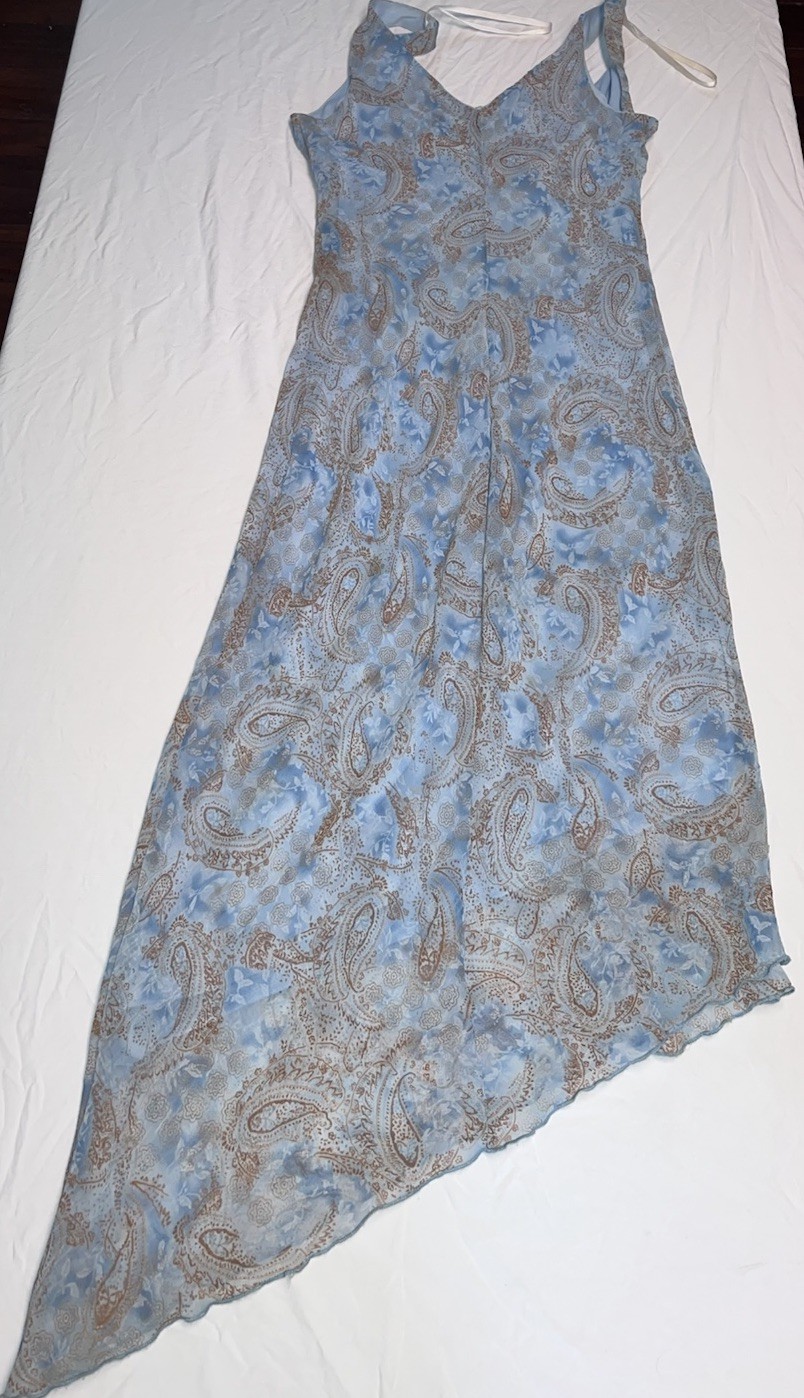 Byer Too California Asymmetrical Blue Lined Slip Dress Size 9