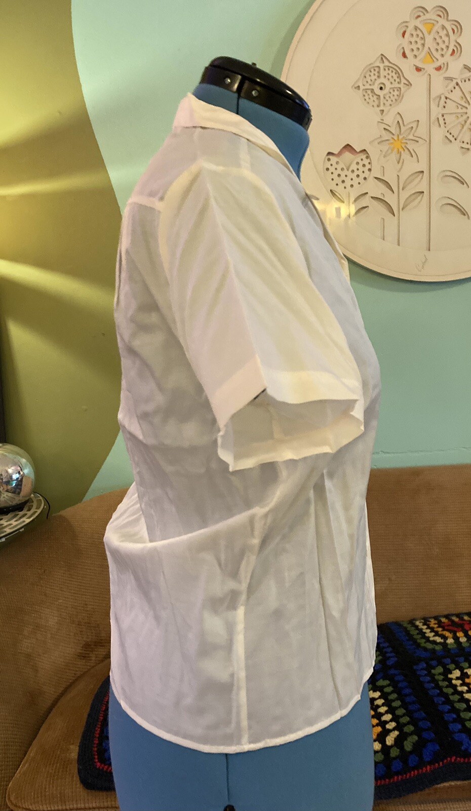 Vintage Lady Manhattan Silk Miracle SS Shirt Blouse Button Up Sz 10 NOS