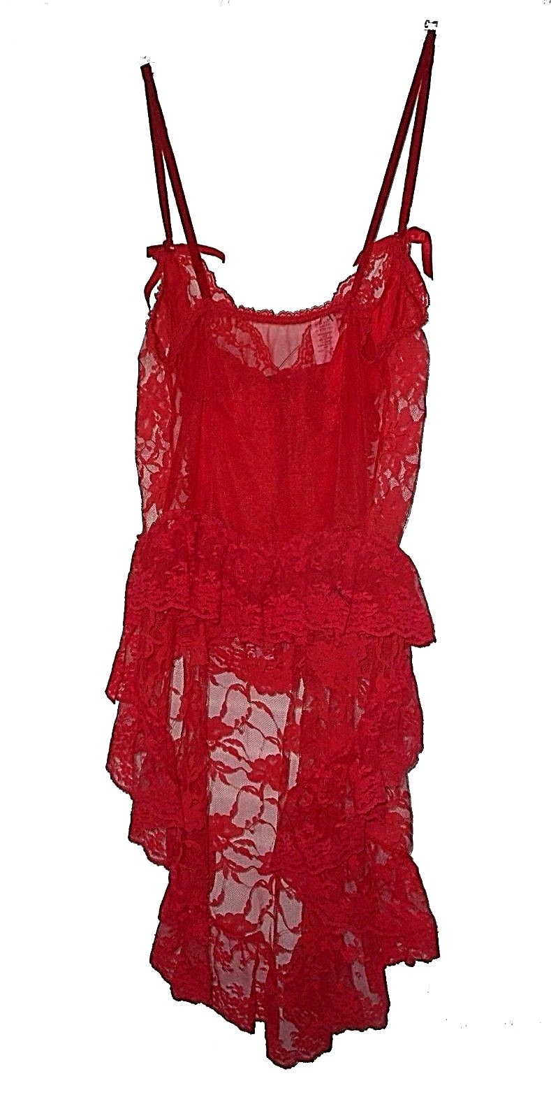 Vintage 1960s, Teddie, Pandora Lingerie by Chic, Lace Satin Sexy Scarlet Mint M