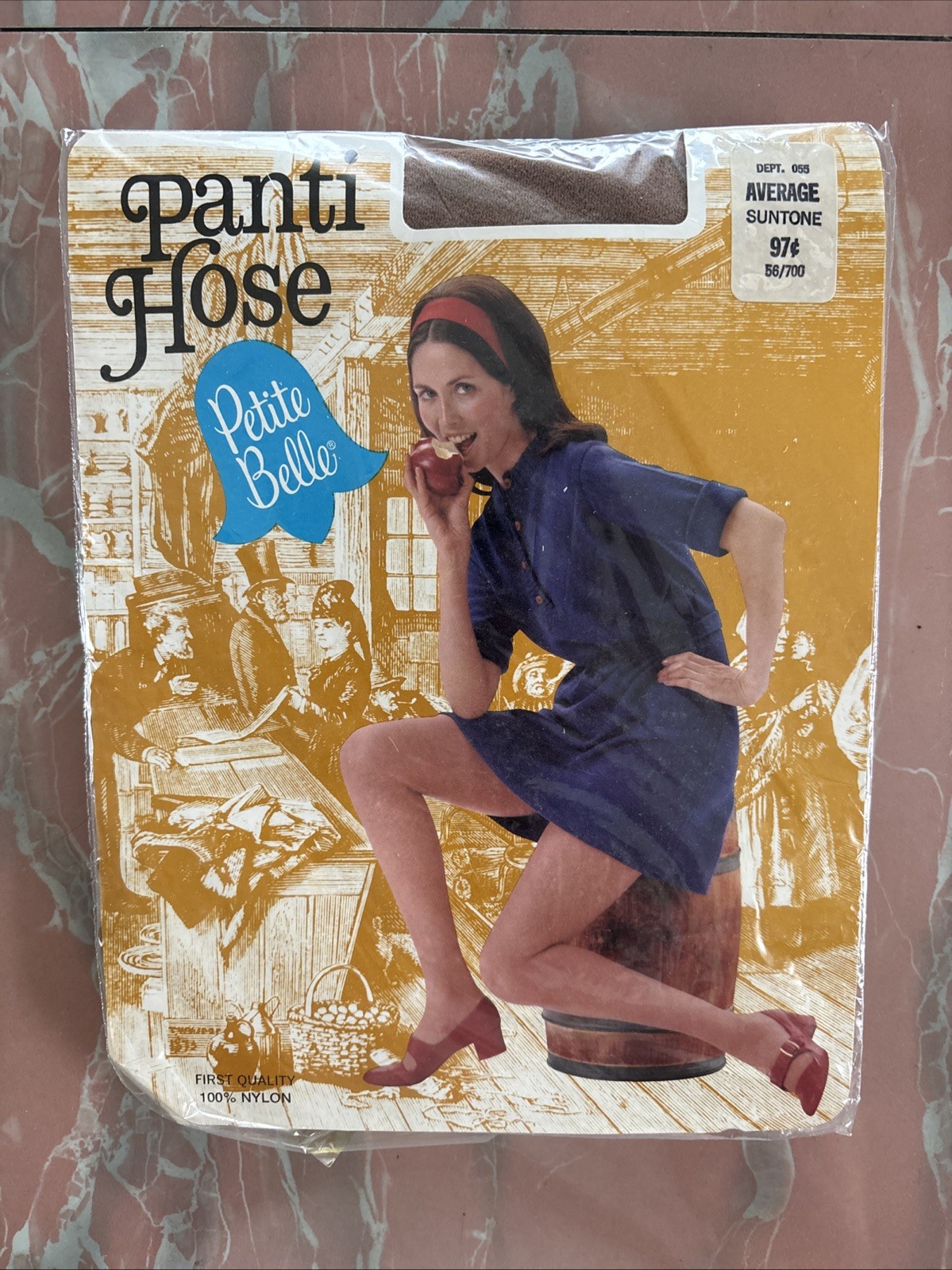 VTG NOS 70s Petite Belle Panti Hose Average Suntone 100% Nylon Woolworth NY USA