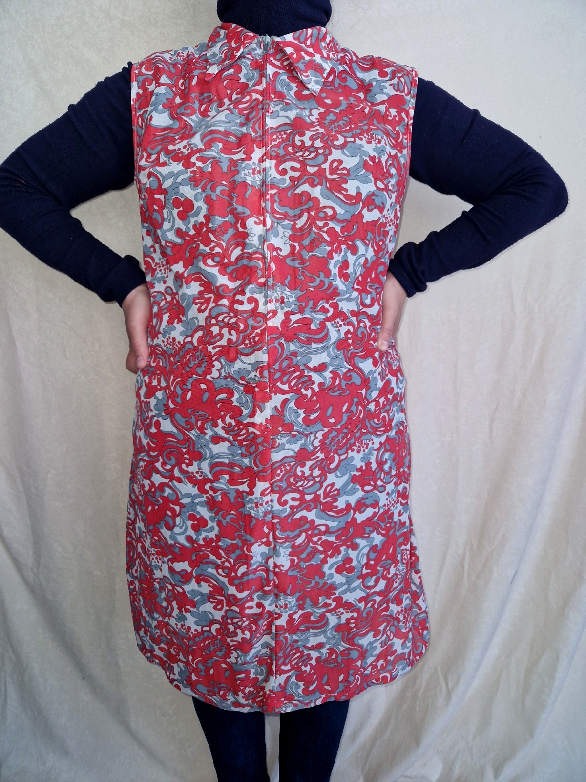 Nylon Dederon Smock Apron Vintage Apron Size 42 – Original 1970s–