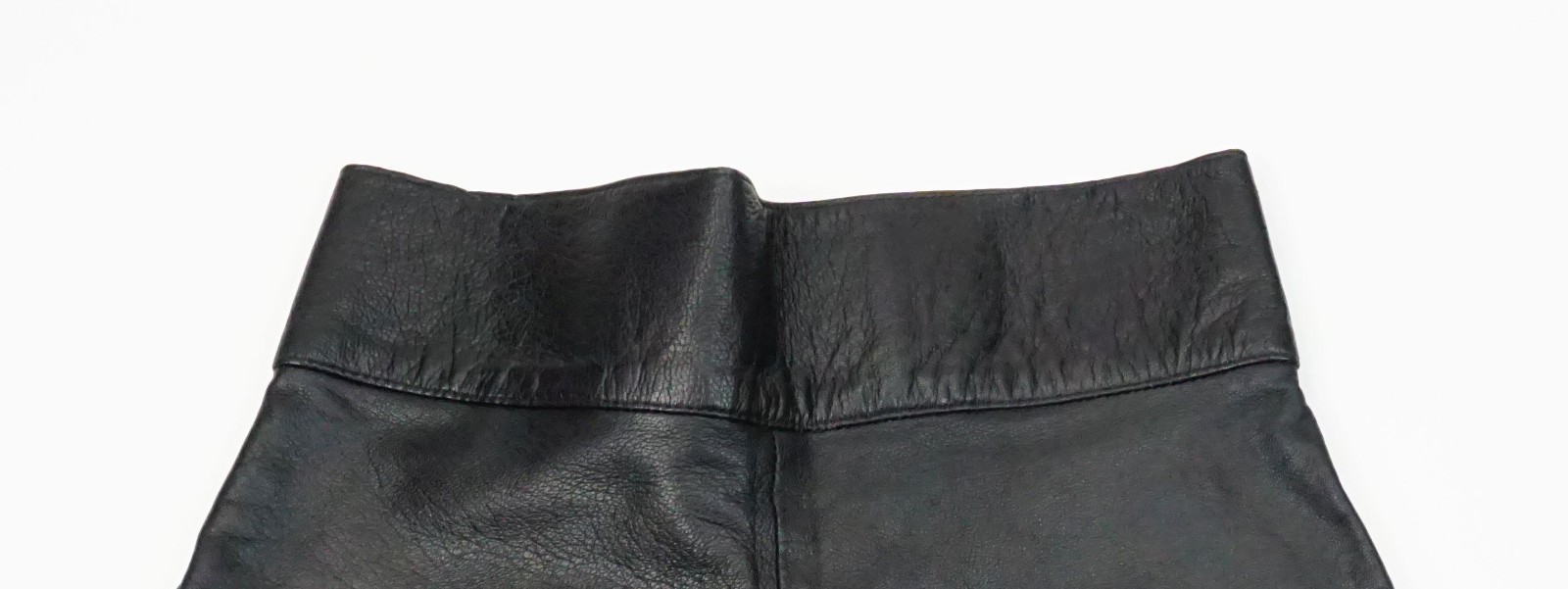 vintage 1980s high waist pleated leather pants black leather size XS