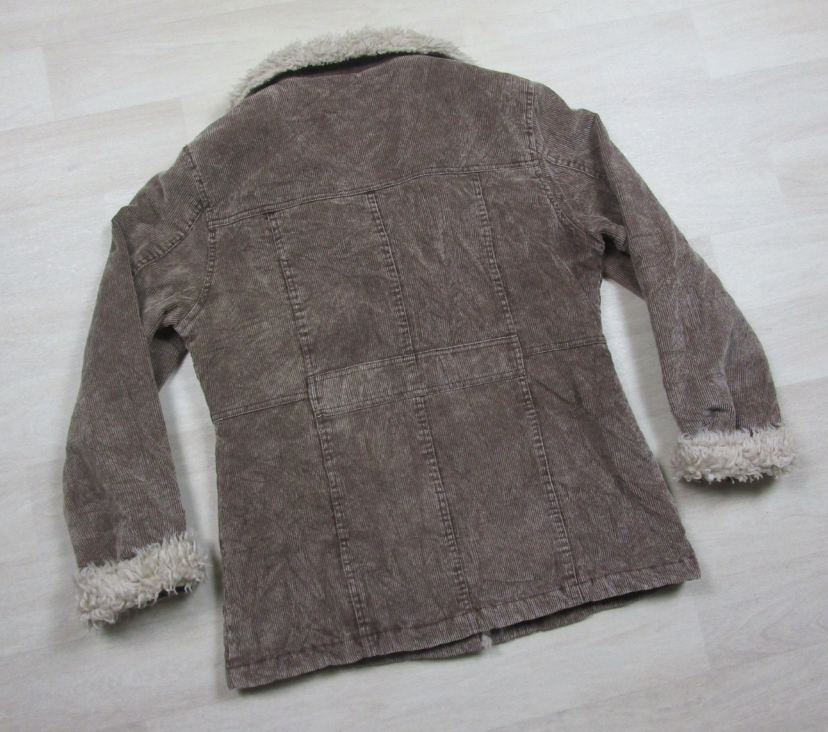 Vintage Y2K Corduroy Jacket Sherpa Faux Fur Lined Womens Size (M) Brown 2000s
