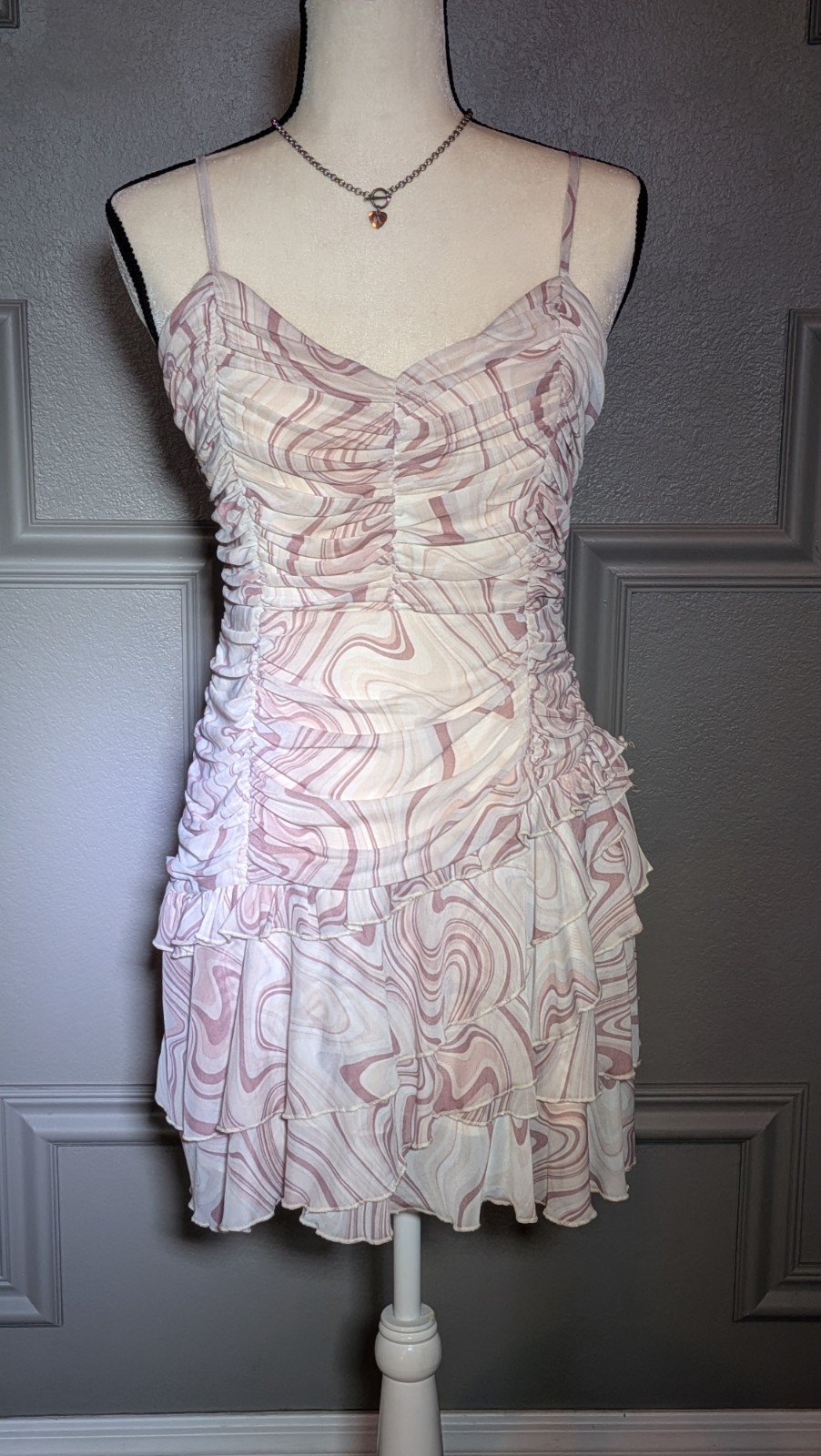 Sadie & Sage Y2k Ruched Asymmetrical Dress Fairycore Vintage