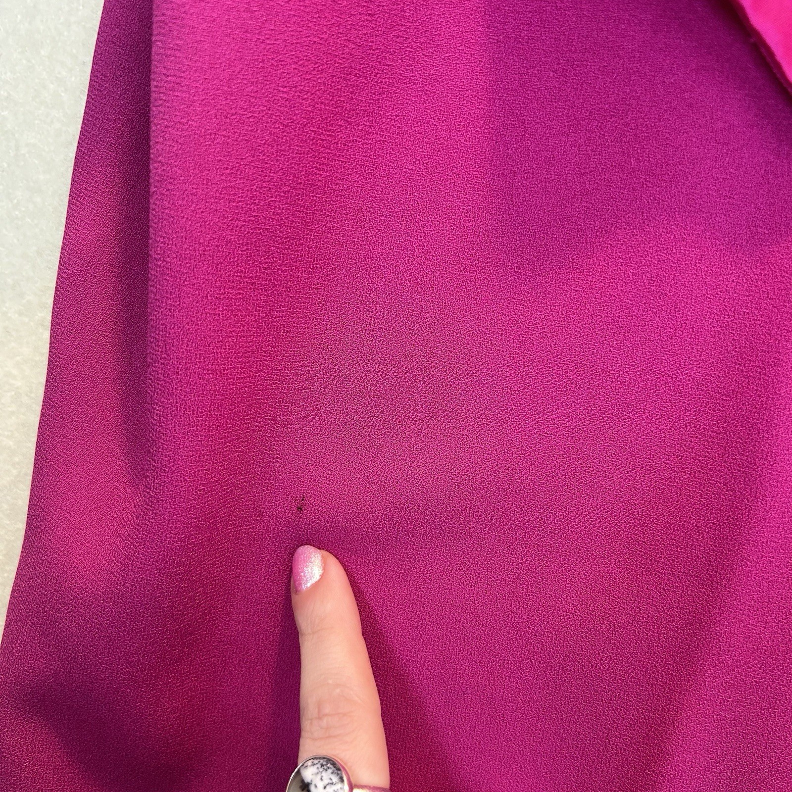 Vtg Rimini Hot Pink 2 Piece Skirt Suit Rhinestone Pearl Buttons Size 8