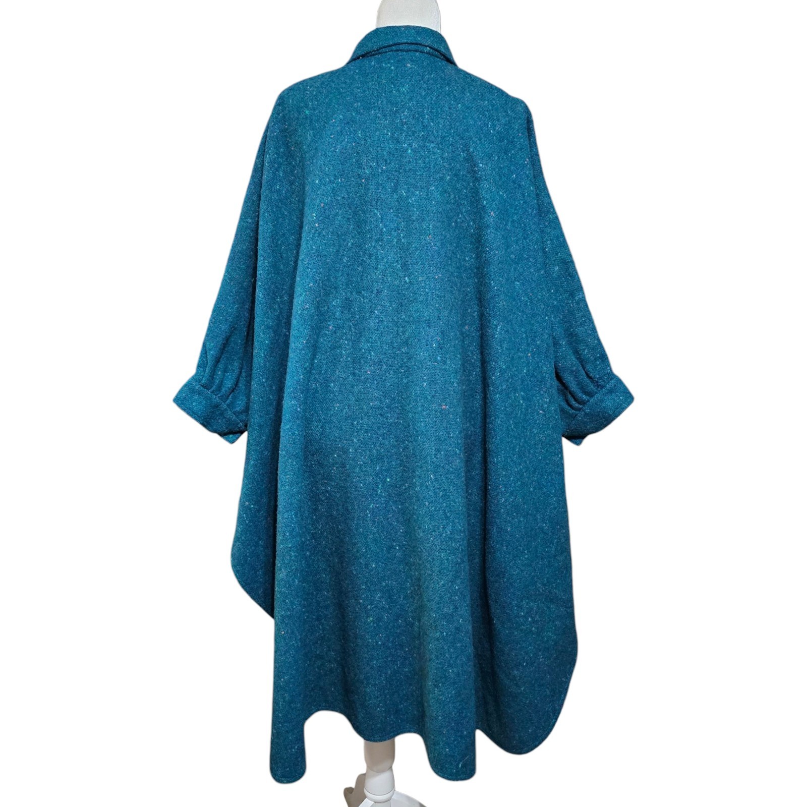 Jimmy Hourihan Pure Wool Donegal Tweed Walking Cape Ireland Green Speckled