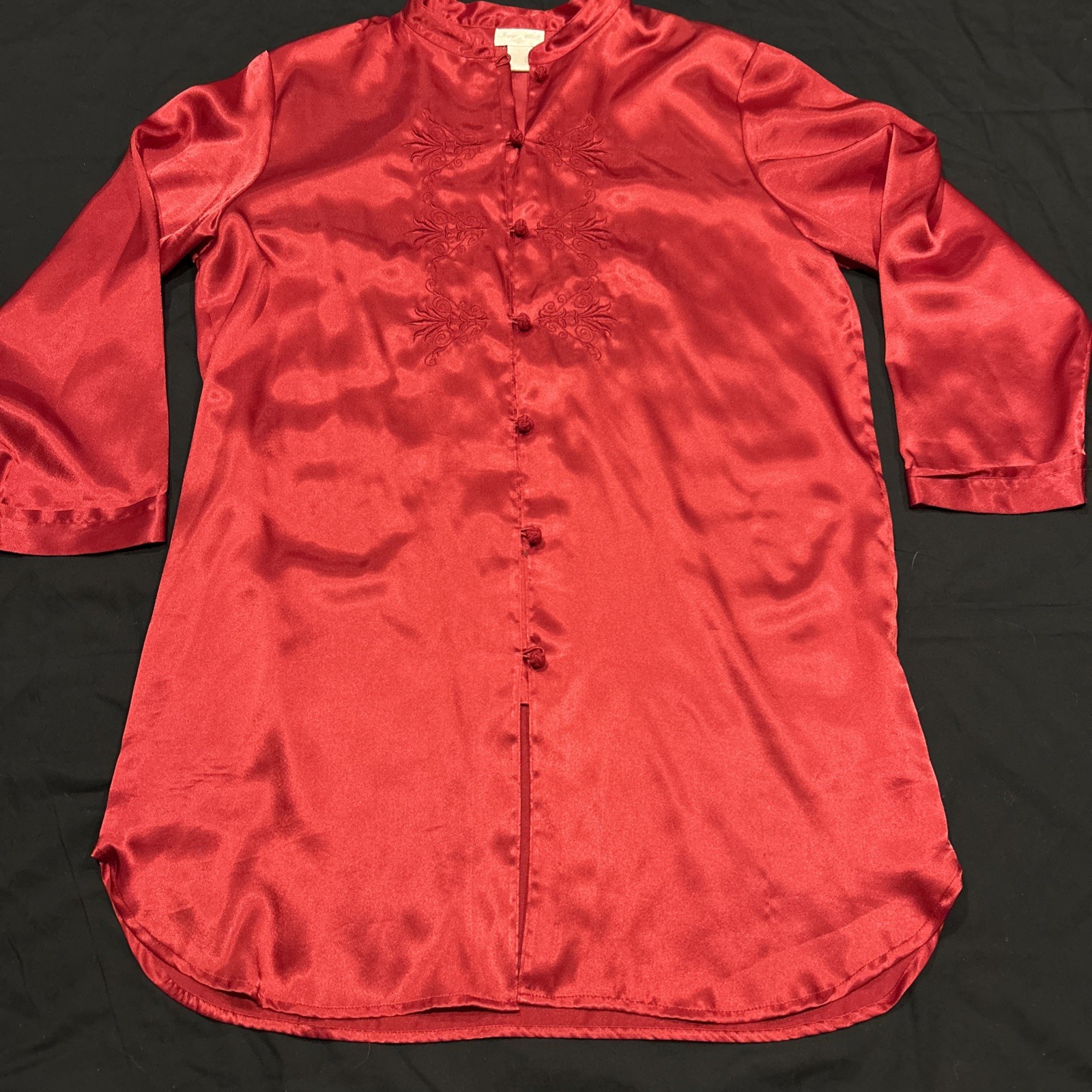 Vintage Inner Most Women’s Sz L Red Satin Nightgown Made In USA A23