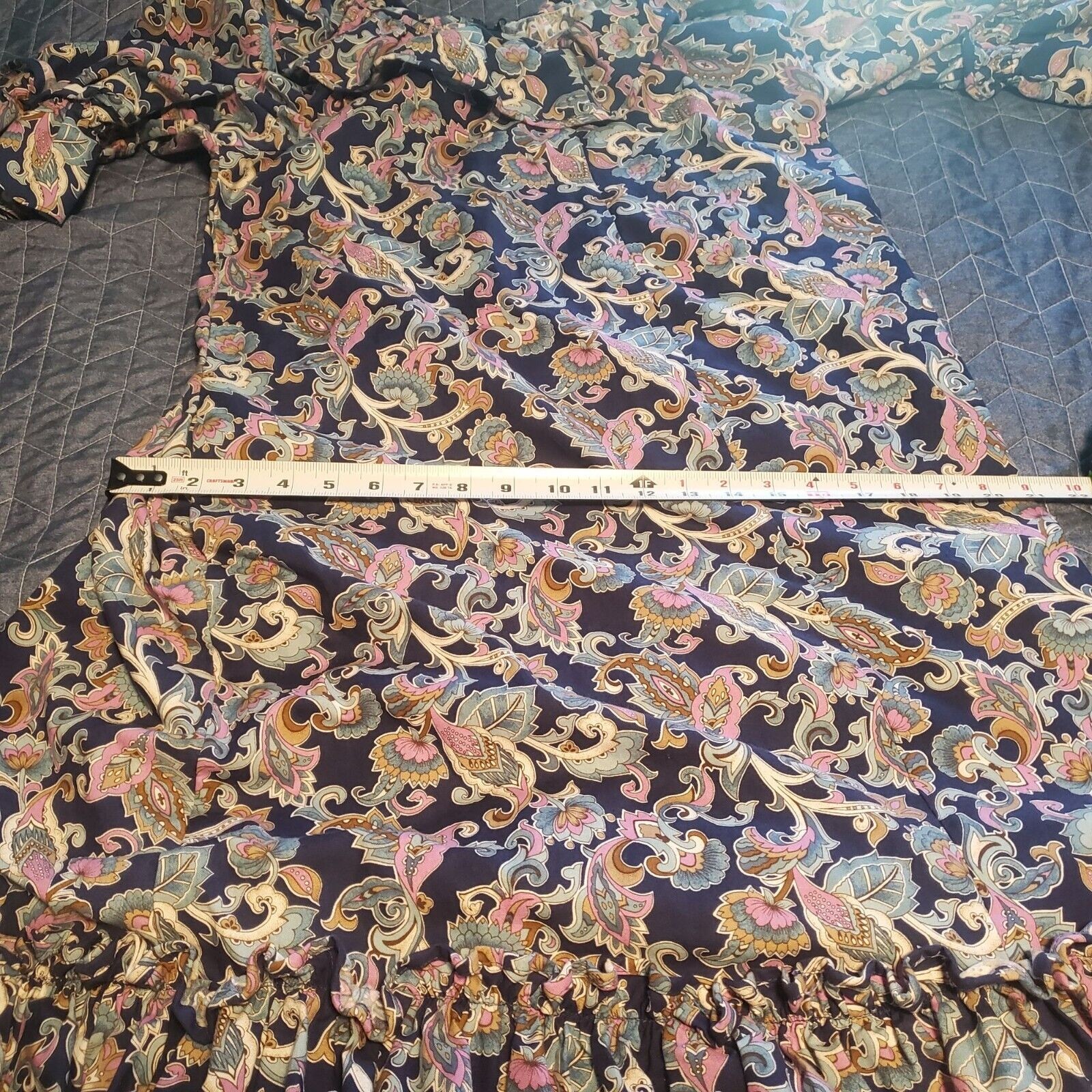 Vintage POMARE Hawaiian Floral Cotton Dress Tag 14 (fits 10) Boho Prairie USA