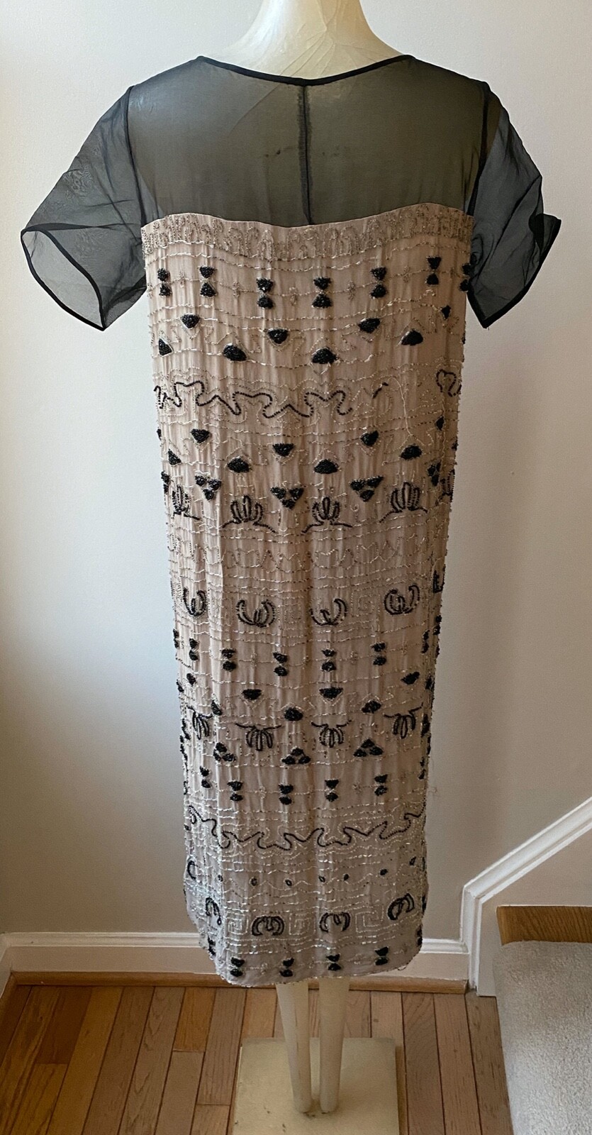 Vintage Beaded Silk Crepe Dress WW20