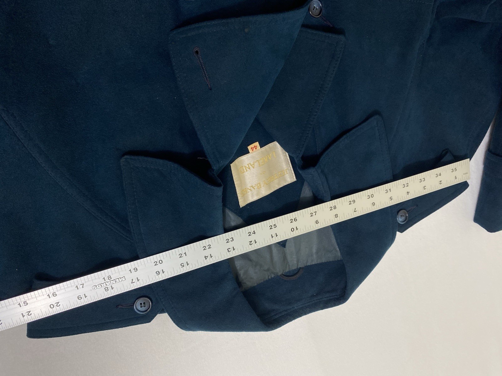 Vintage Blue Suede Trench Coat Women’s Size 44 Jeffrey Banks For Lakeland